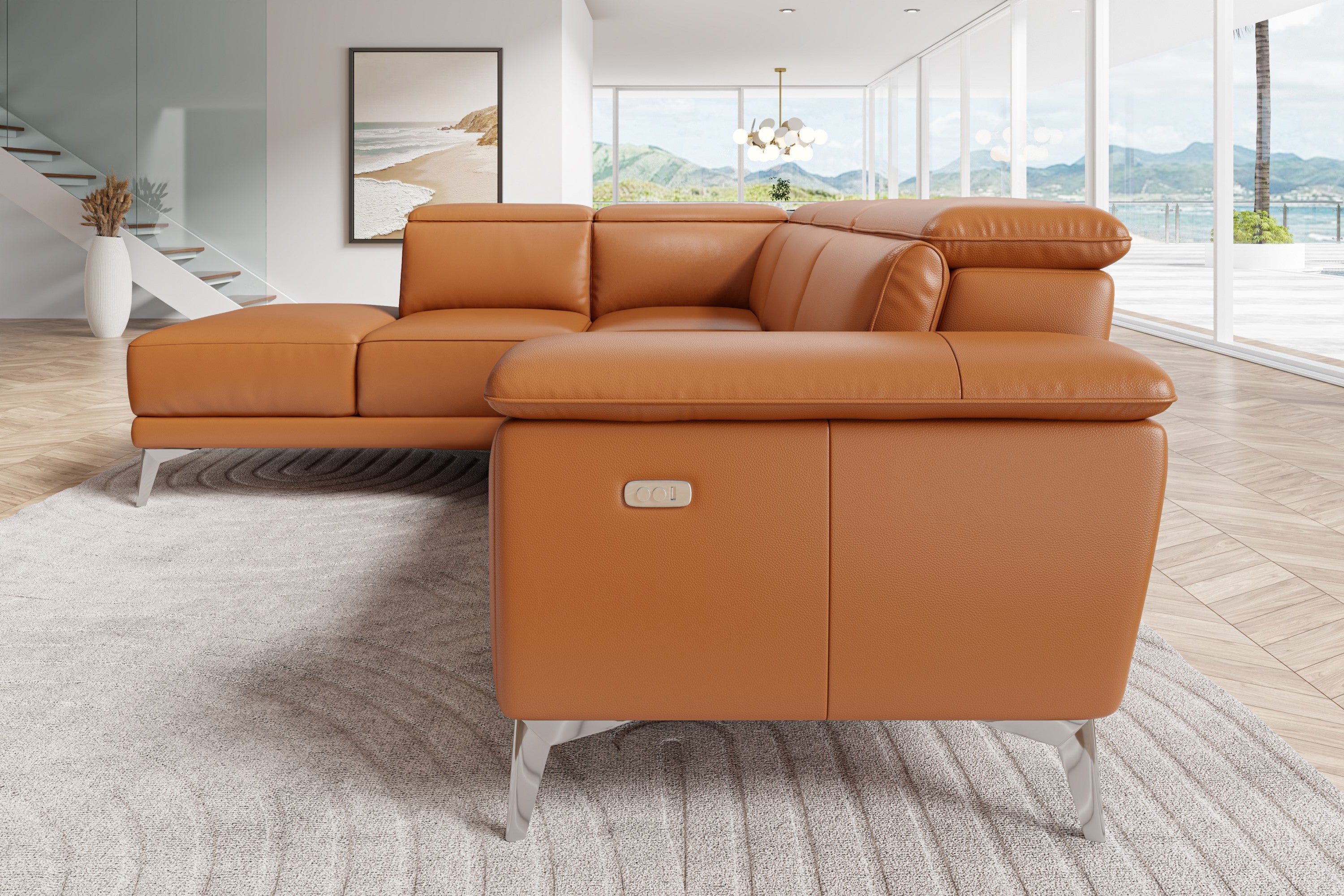 Pista Leather Reclining Sectional Lounge - Image 4