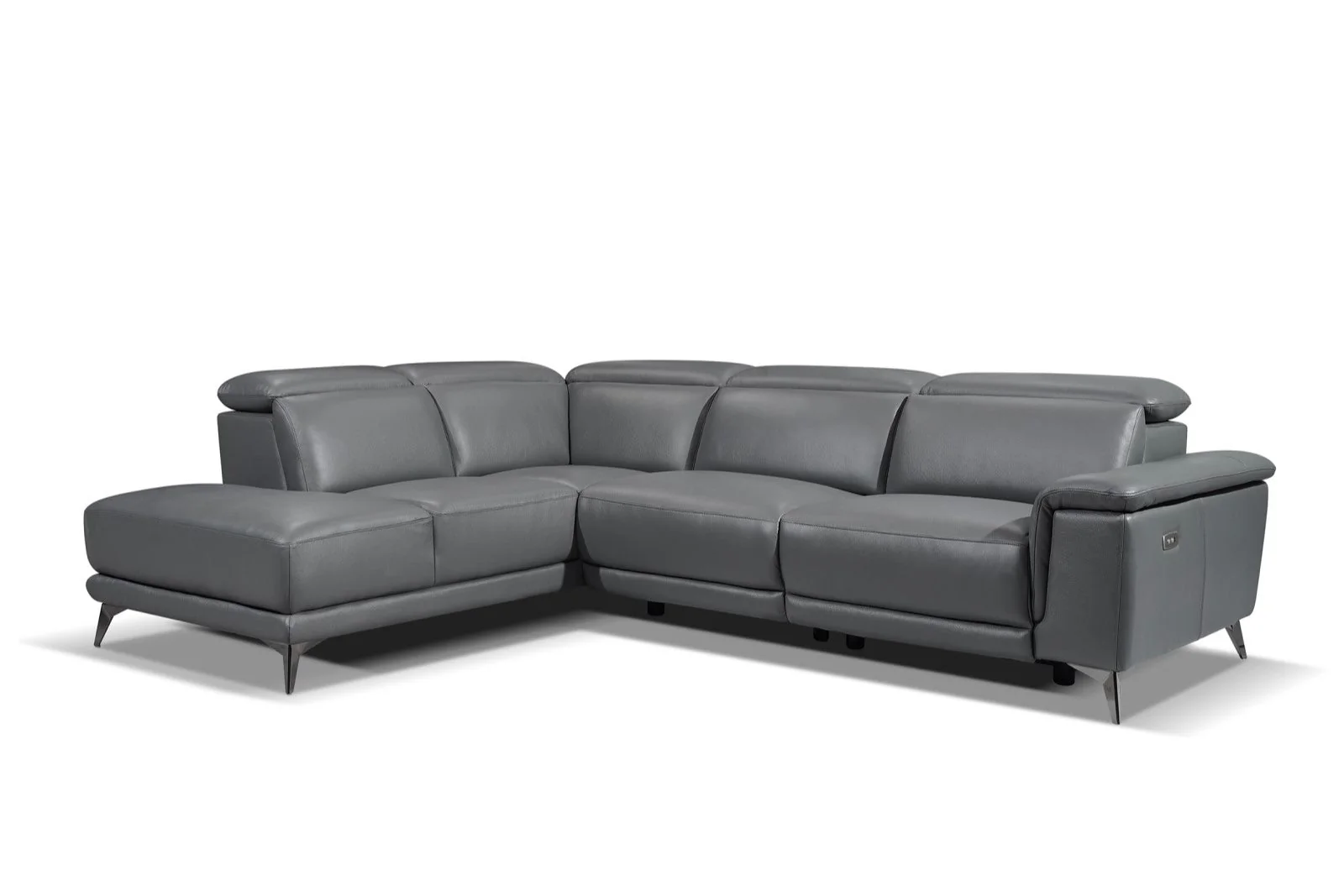 Pista Leather Reclining Sectional Lounge - Image 47