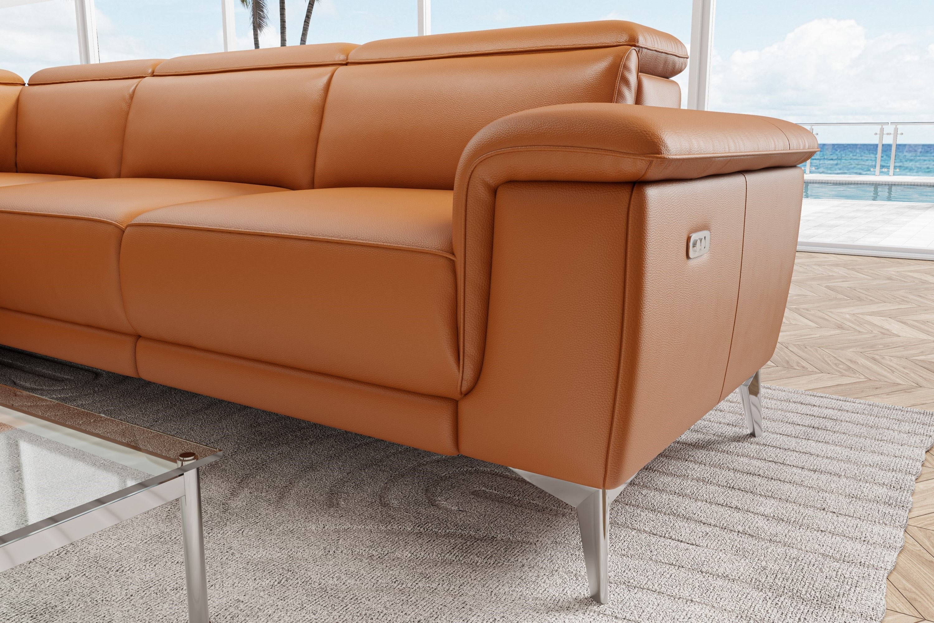 Pista Leather Reclining Sectional Lounge - Image 5