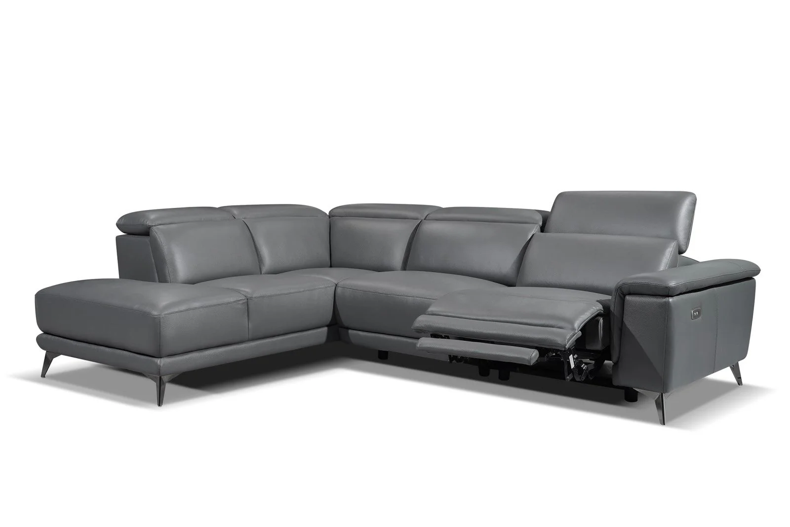 Pista Leather Reclining Sectional Lounge - Image 55