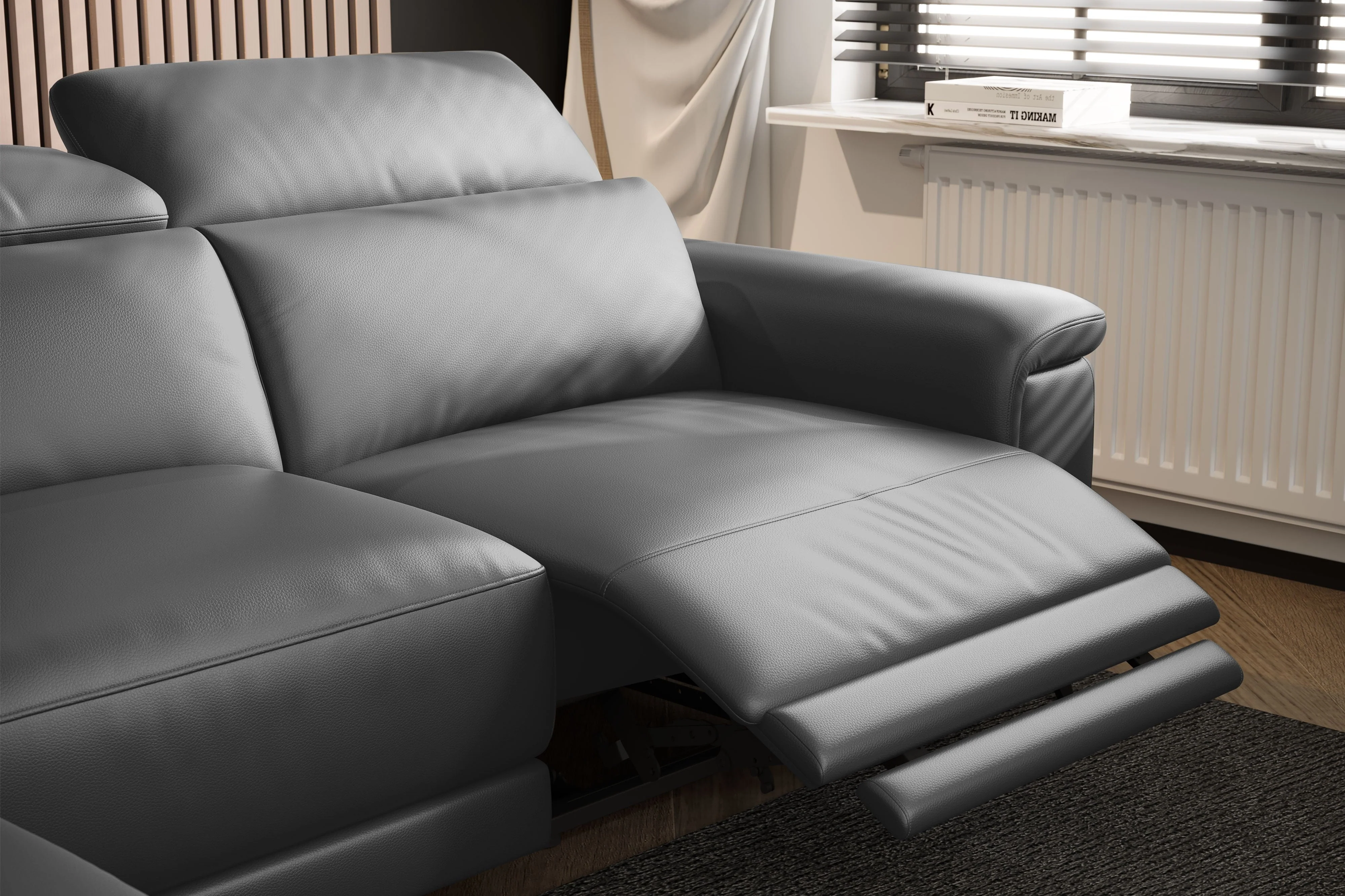Pista Leather Reclining Sectional Lounge - Image 62