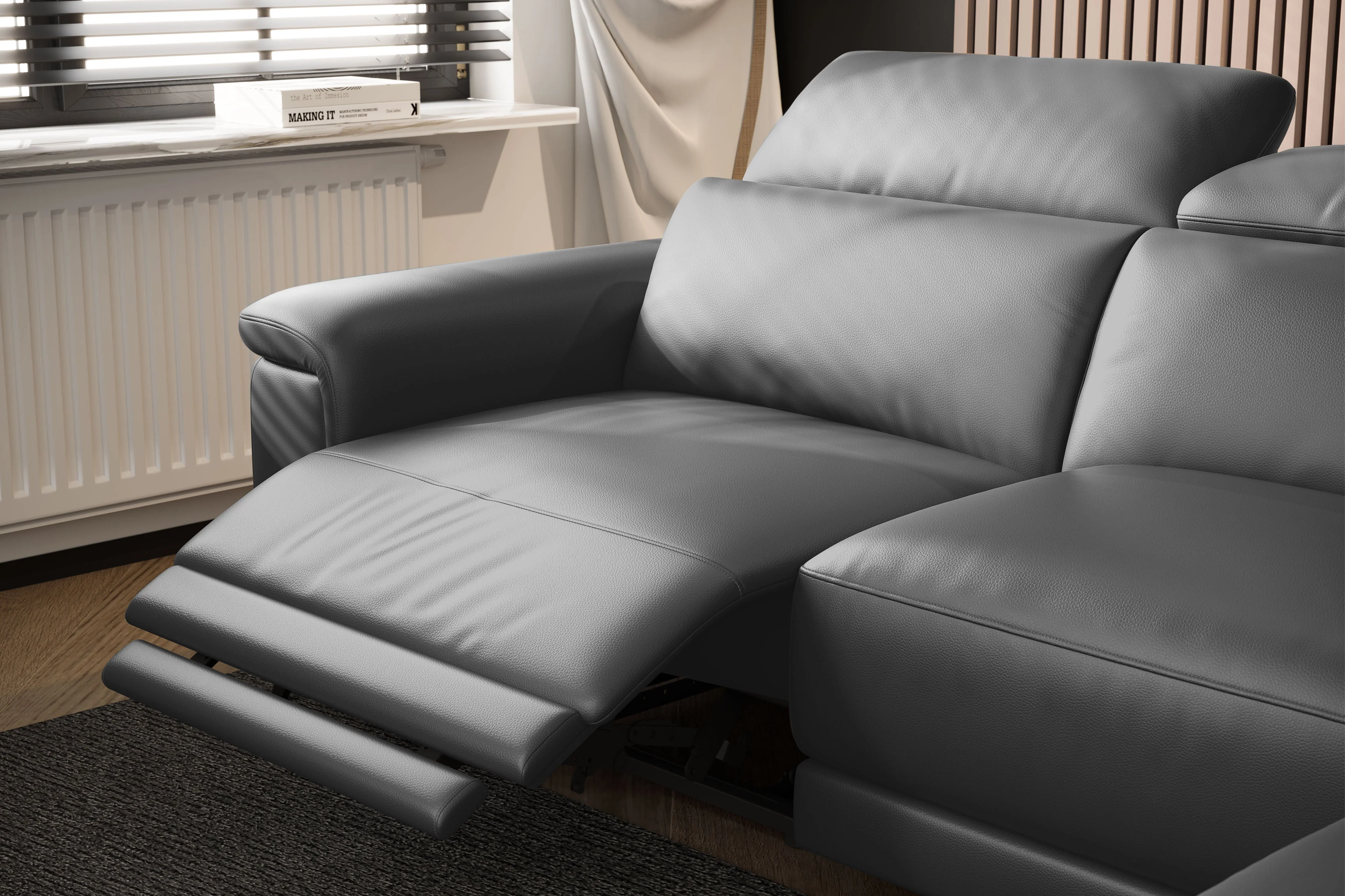 Pista Leather Reclining Sectional Lounge - Image 75