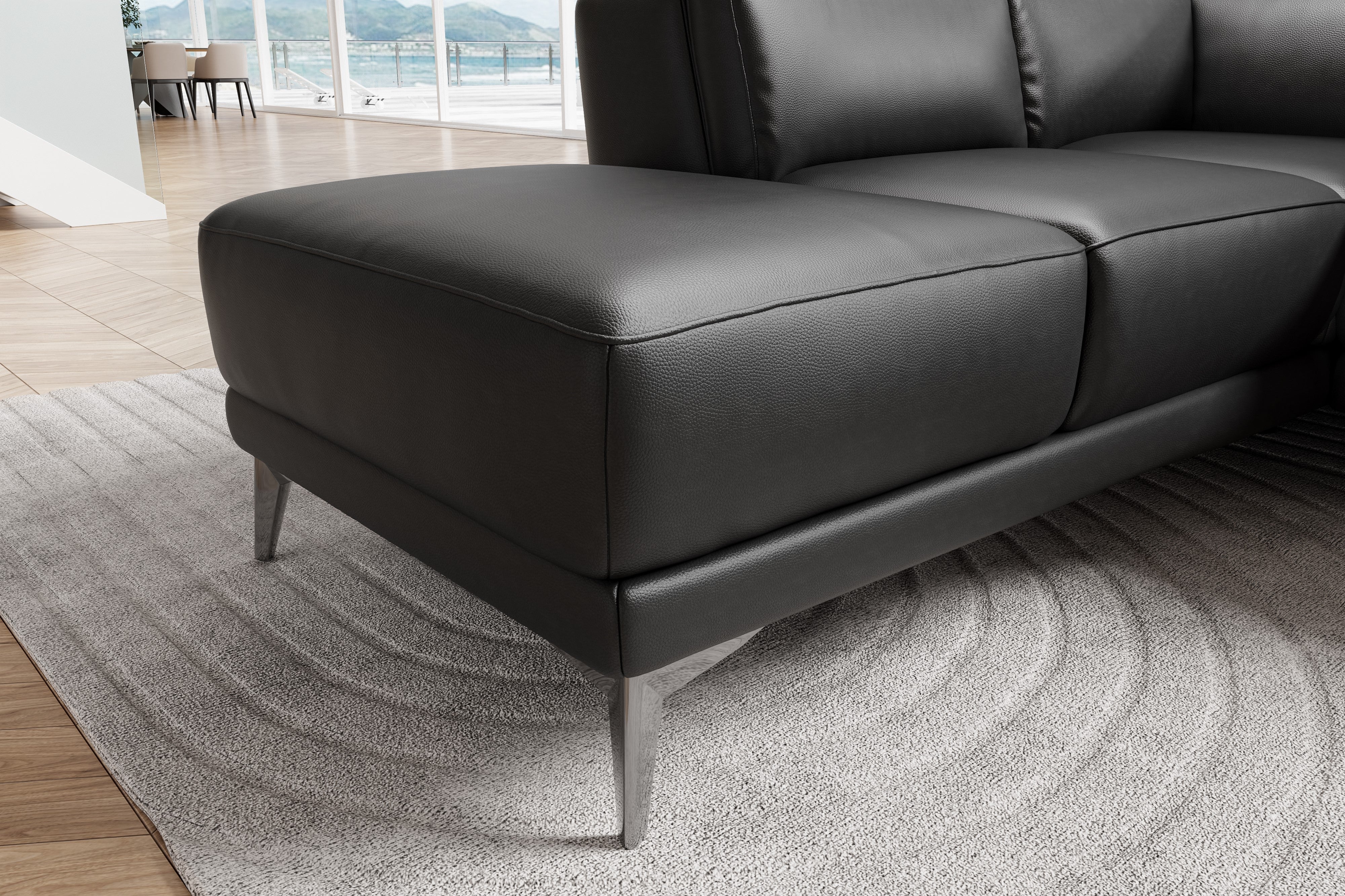 Pista Leather Reclining Sectional Lounge - Image 92