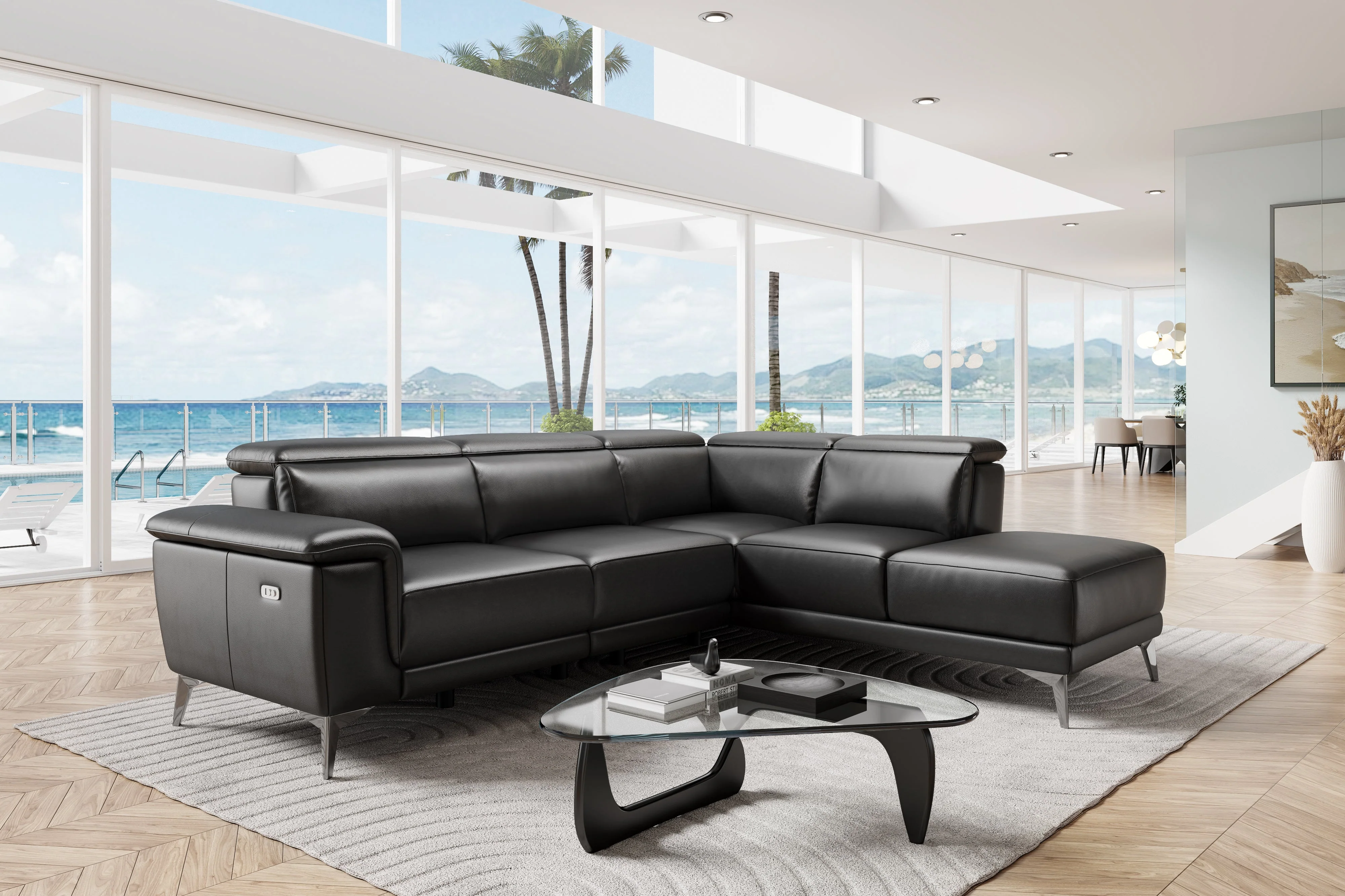 Pista Leather Reclining Sectional Lounge - Image 99
