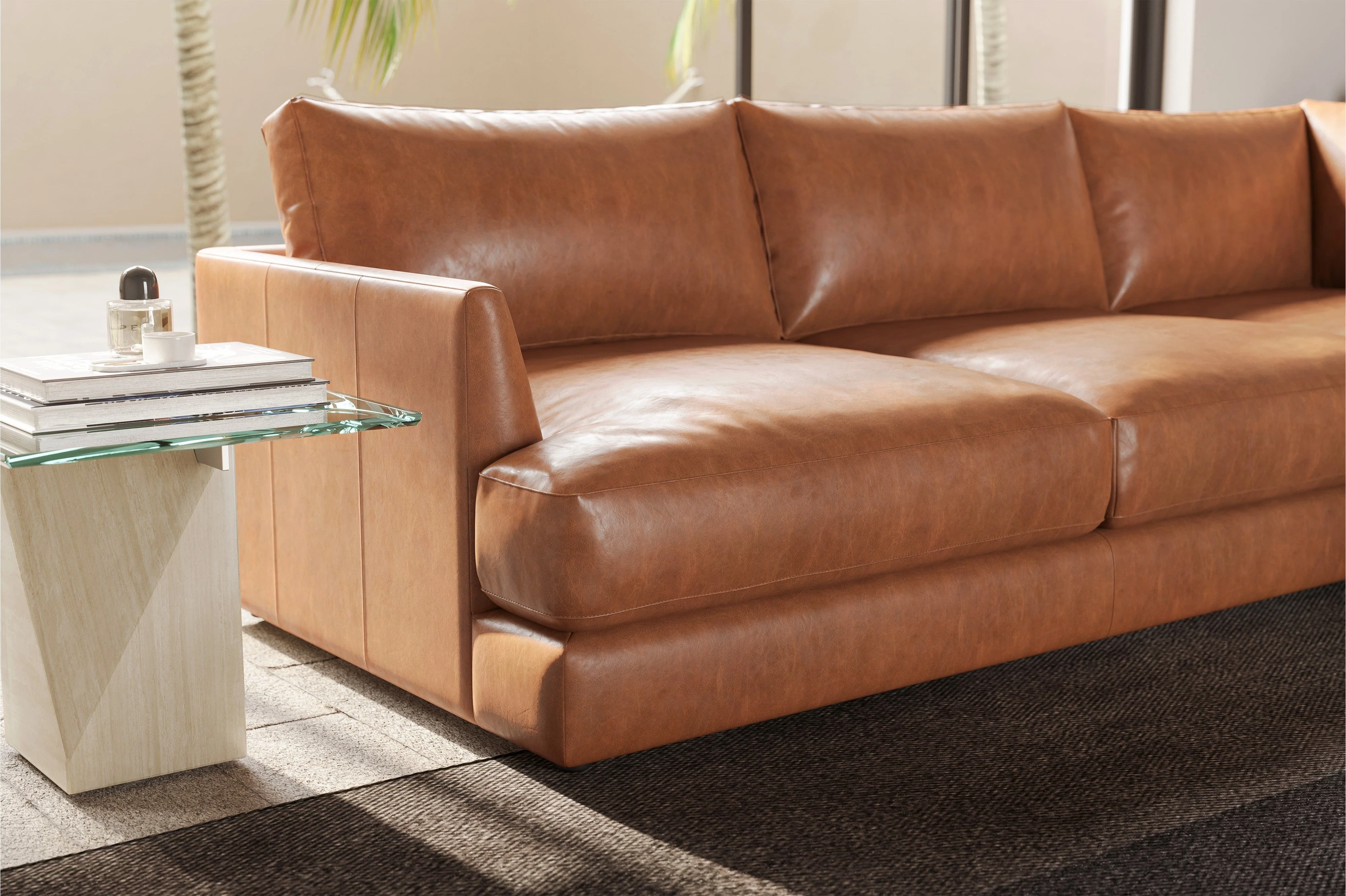 Serena Leather Sectional Lounge - Image 10