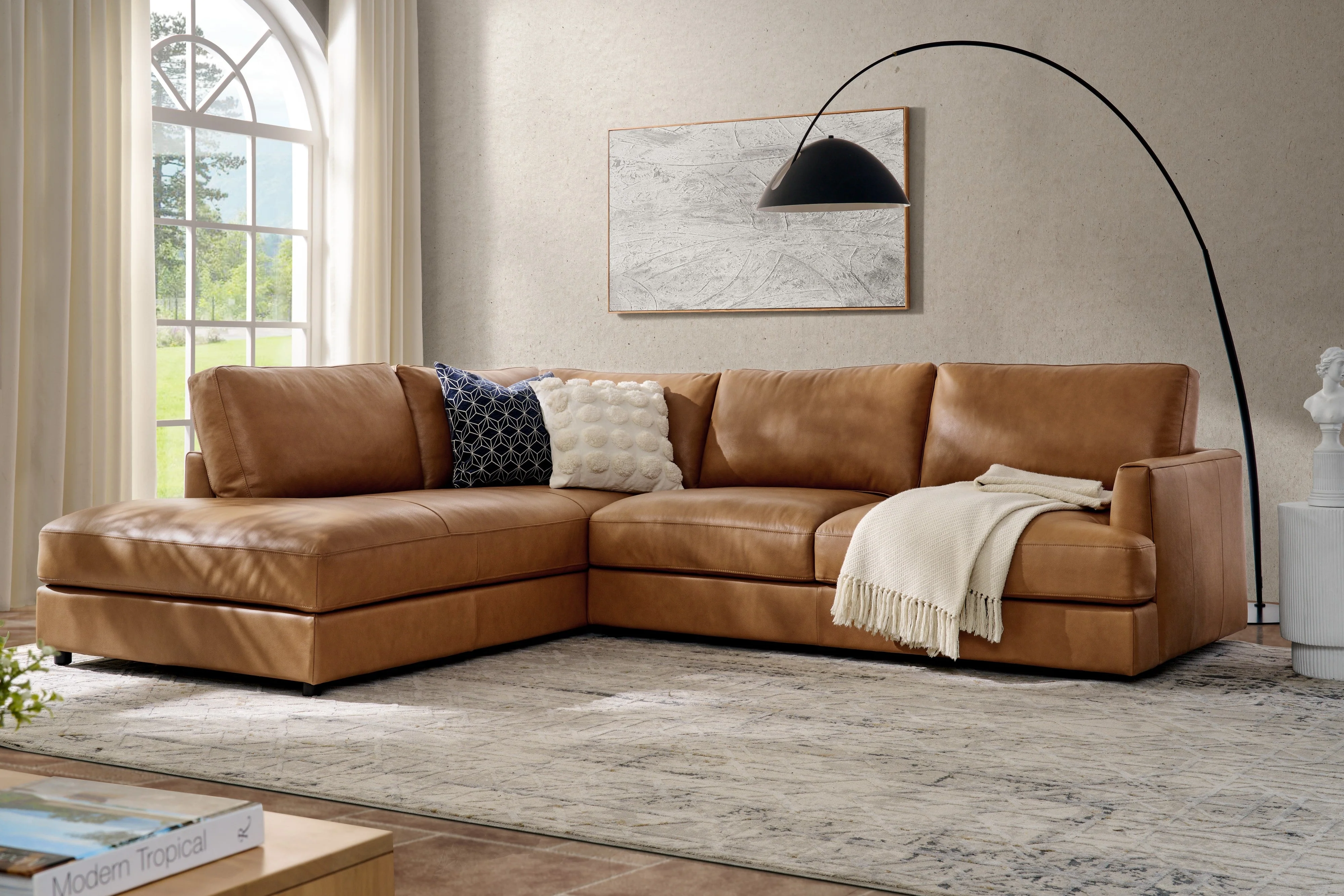 Serena Leather Sectional Lounge - Image 19