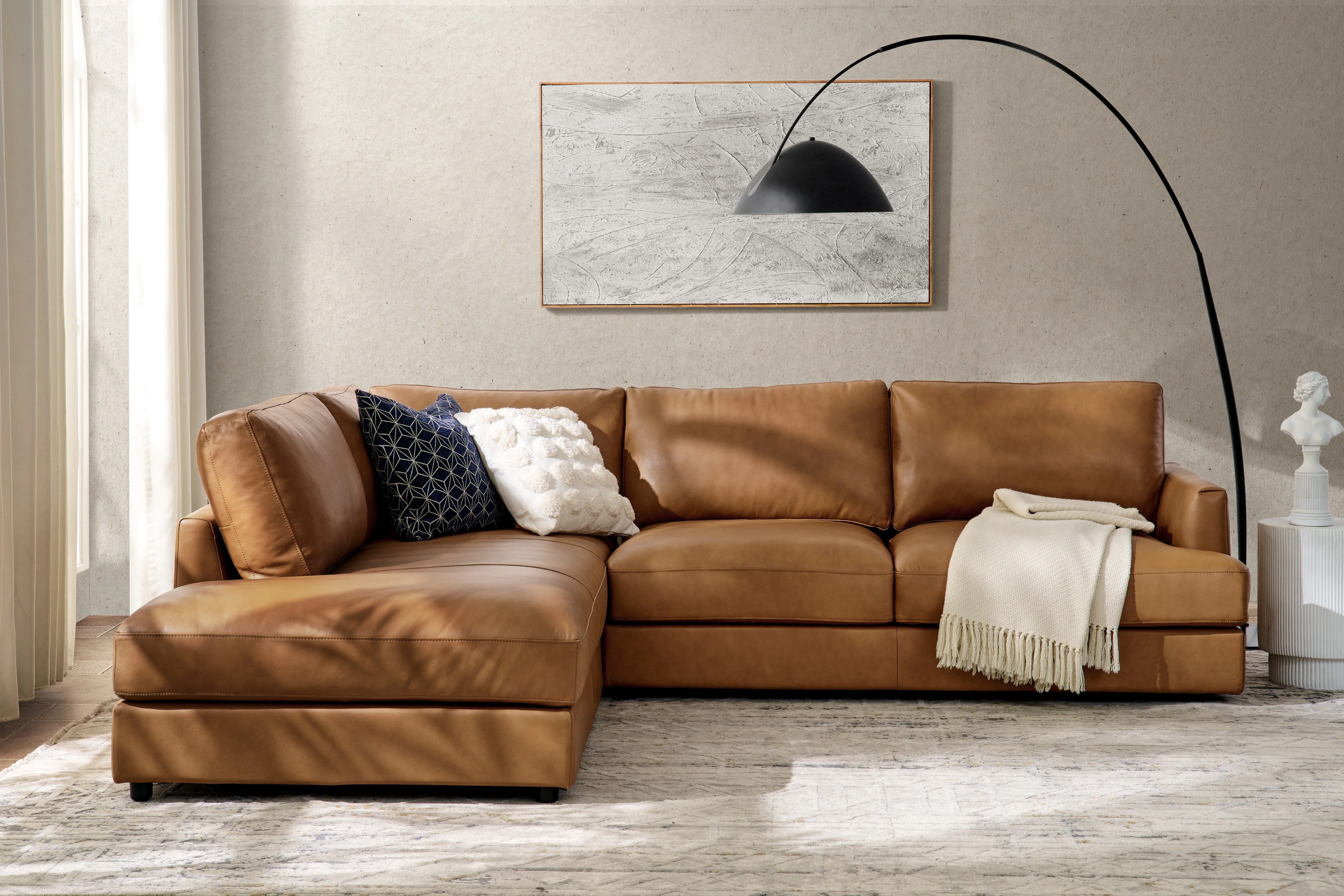 Serena Leather Sectional Lounge - Image 21