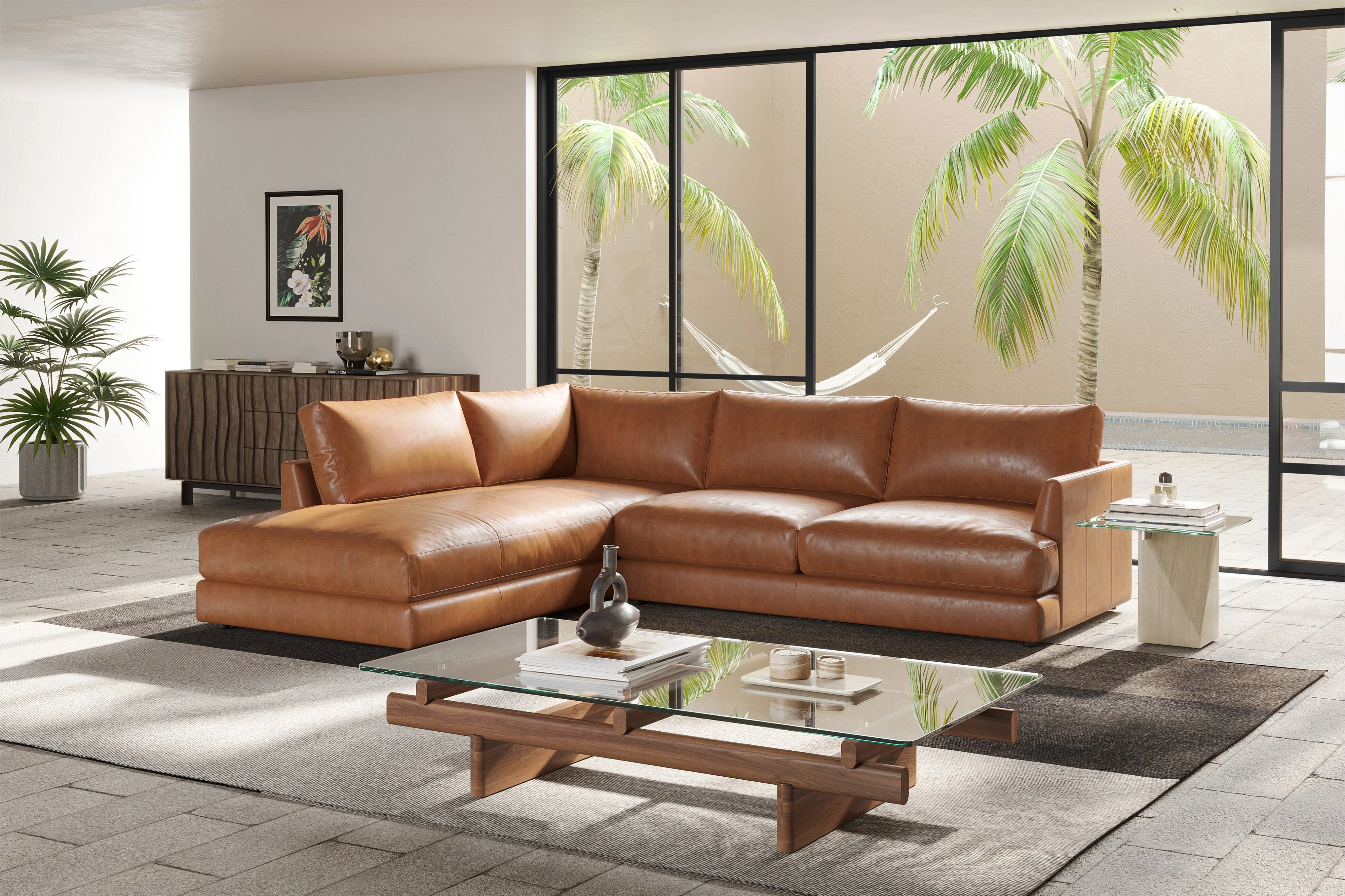 Serena Leather Sectional Lounge - Image 22