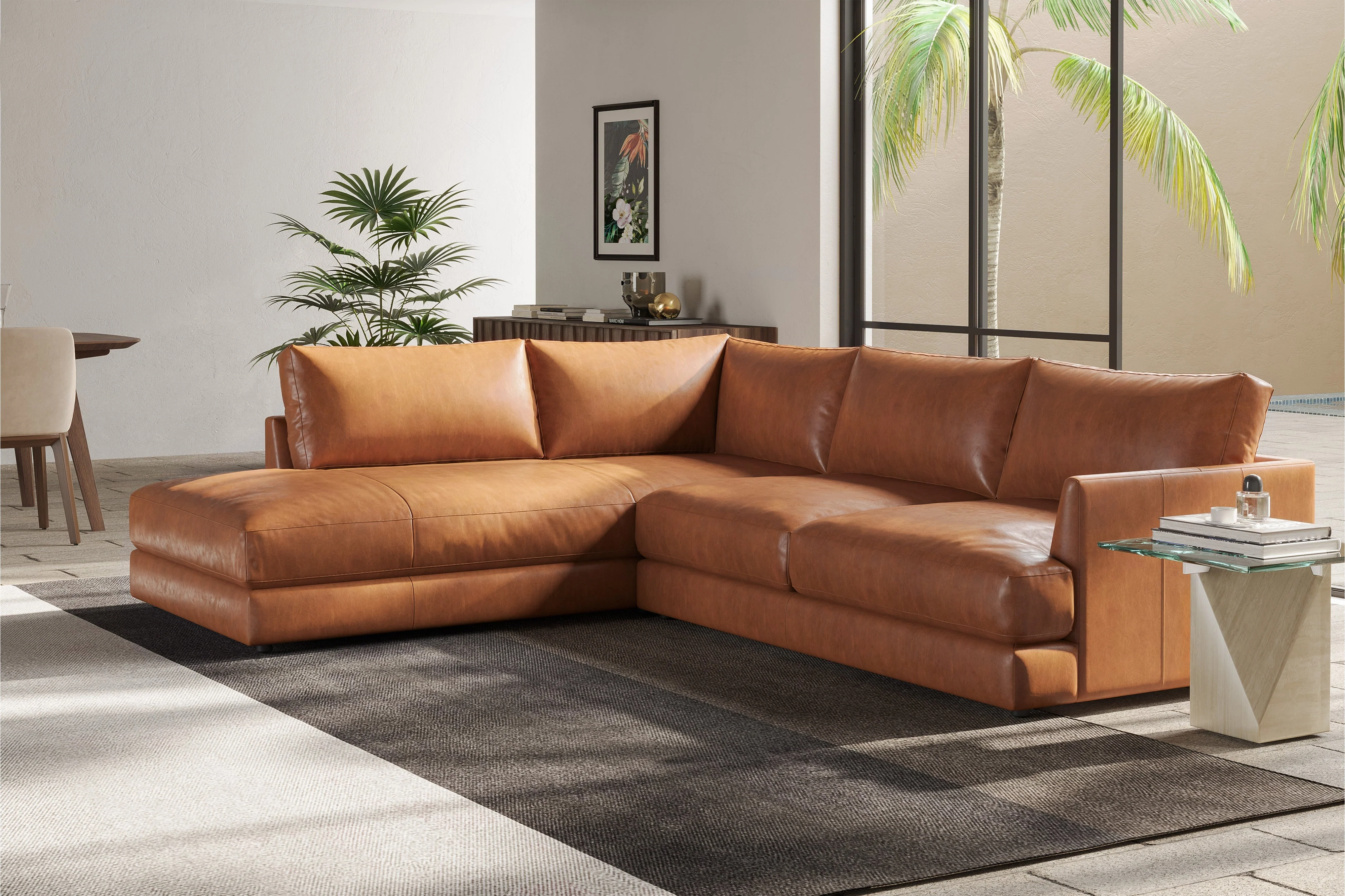Serena Leather Sectional Lounge - Image 23