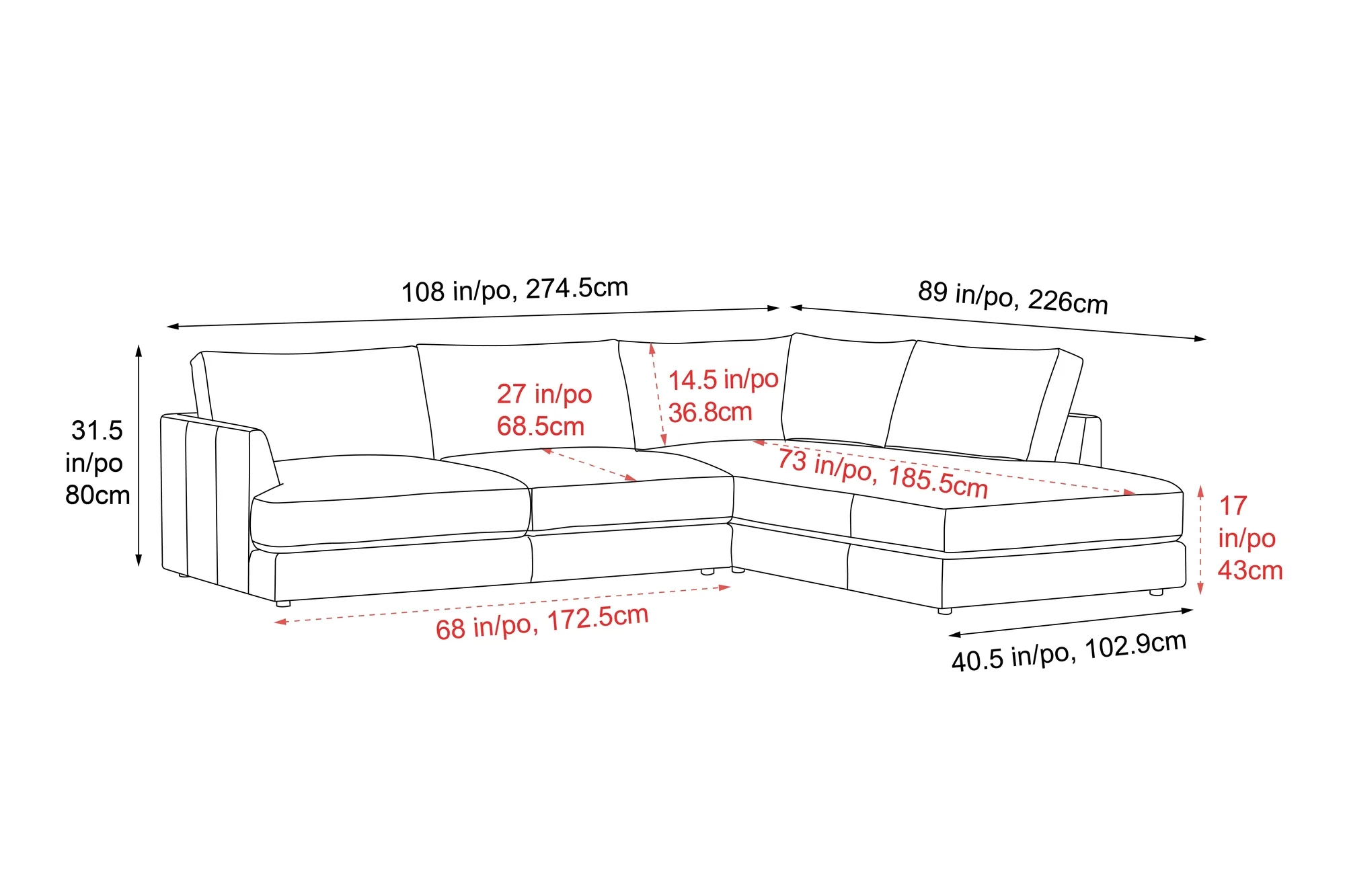 Serena Leather Sectional Lounge - Image 3