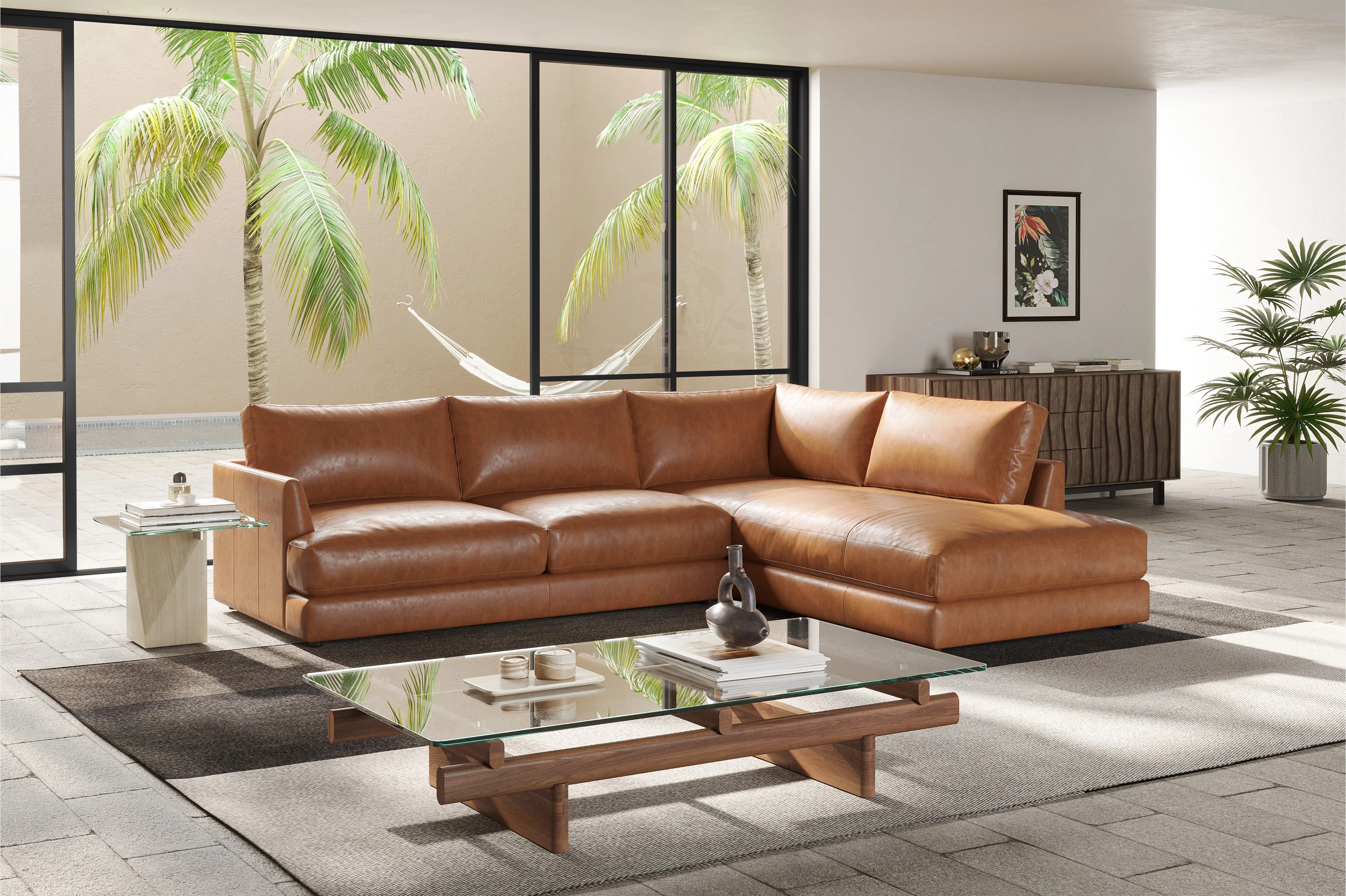 Serena Leather Sectional Lounge - Image 5