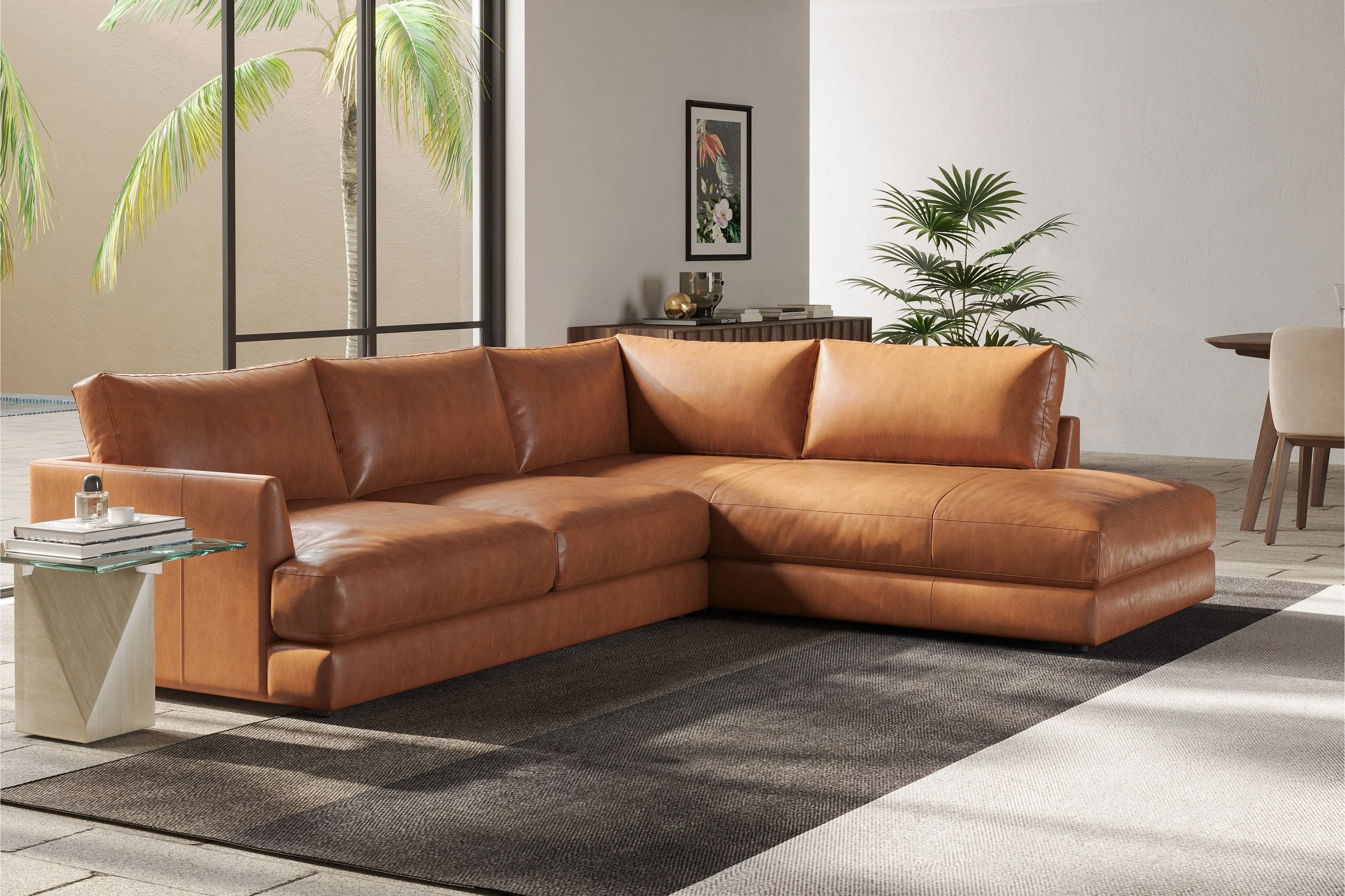 Serena Leather Sectional Lounge - Image 6