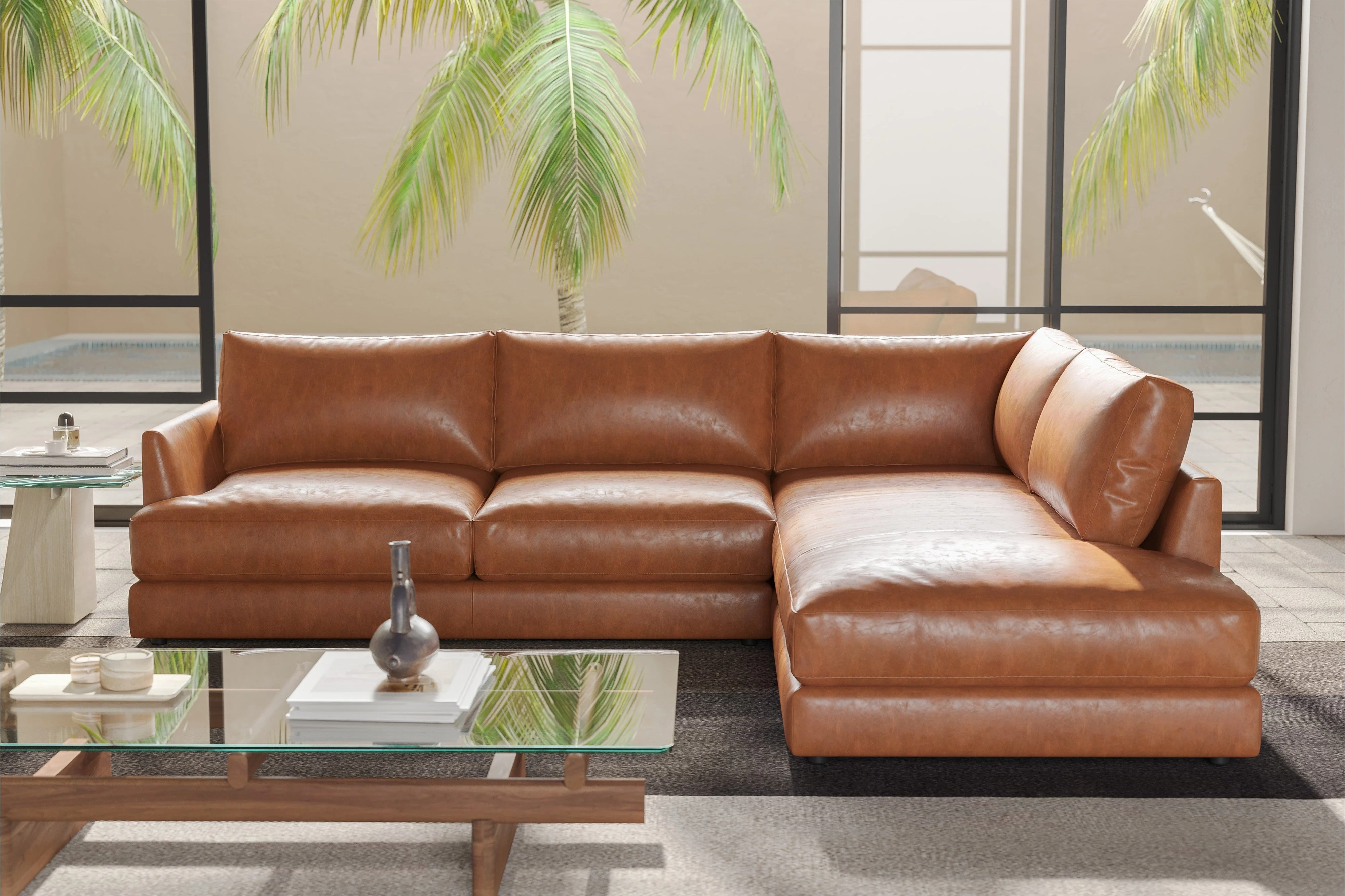 Serena Leather Sectional Lounge - Image 7