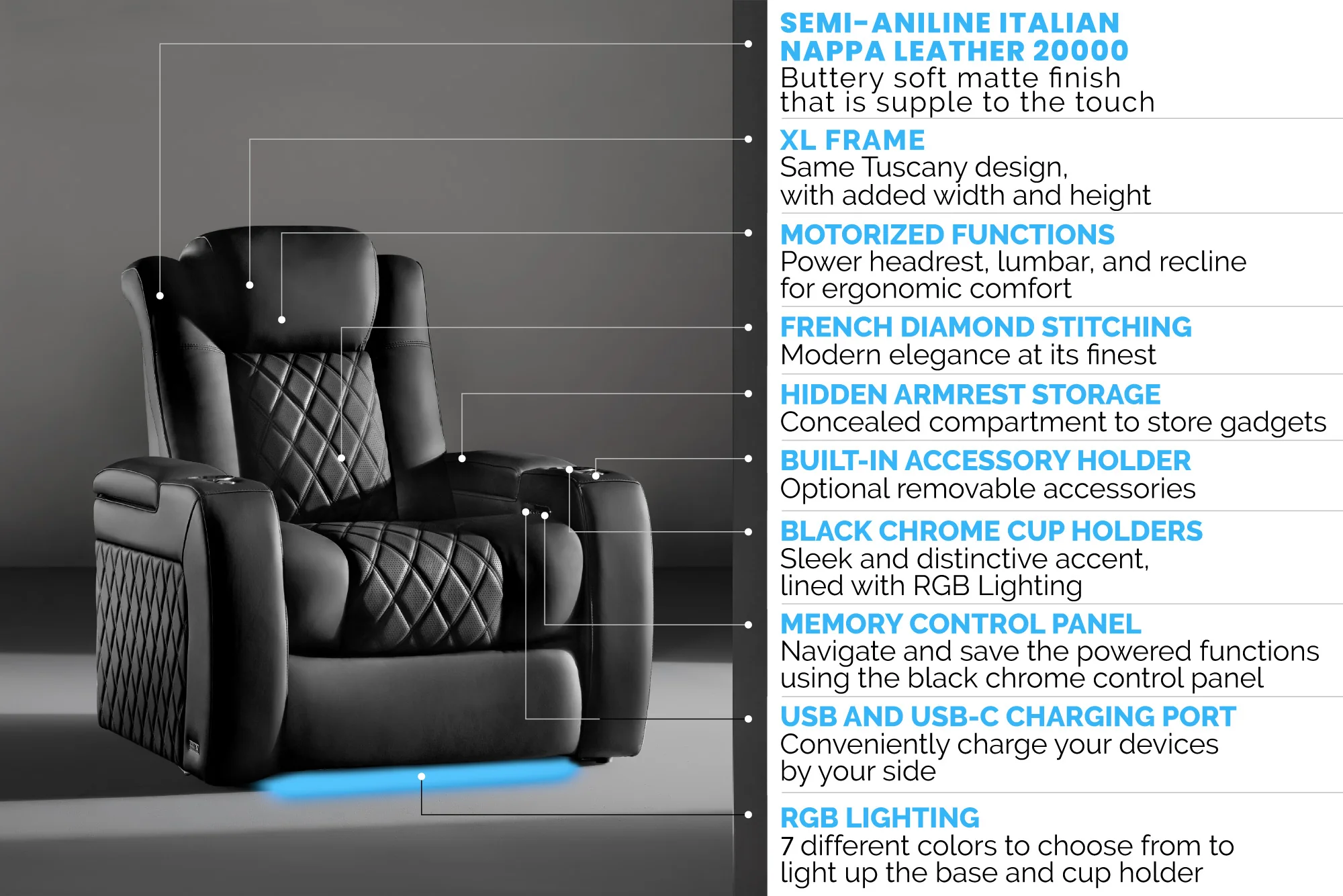 Tuscany XL Luxury Home Theater Lounge - Image 9