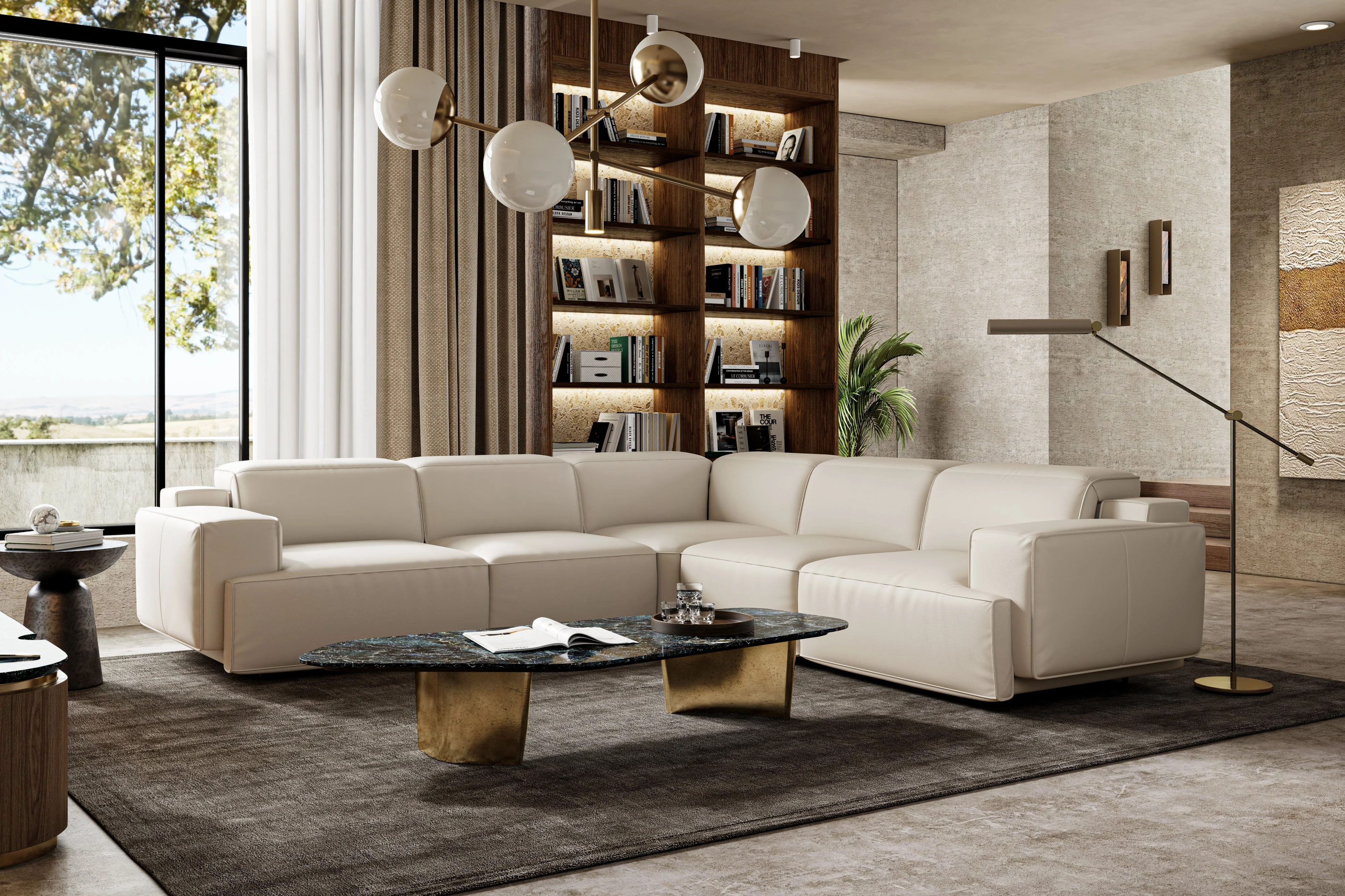 Valentina Leather Corner Recliner Sectional - Image 10