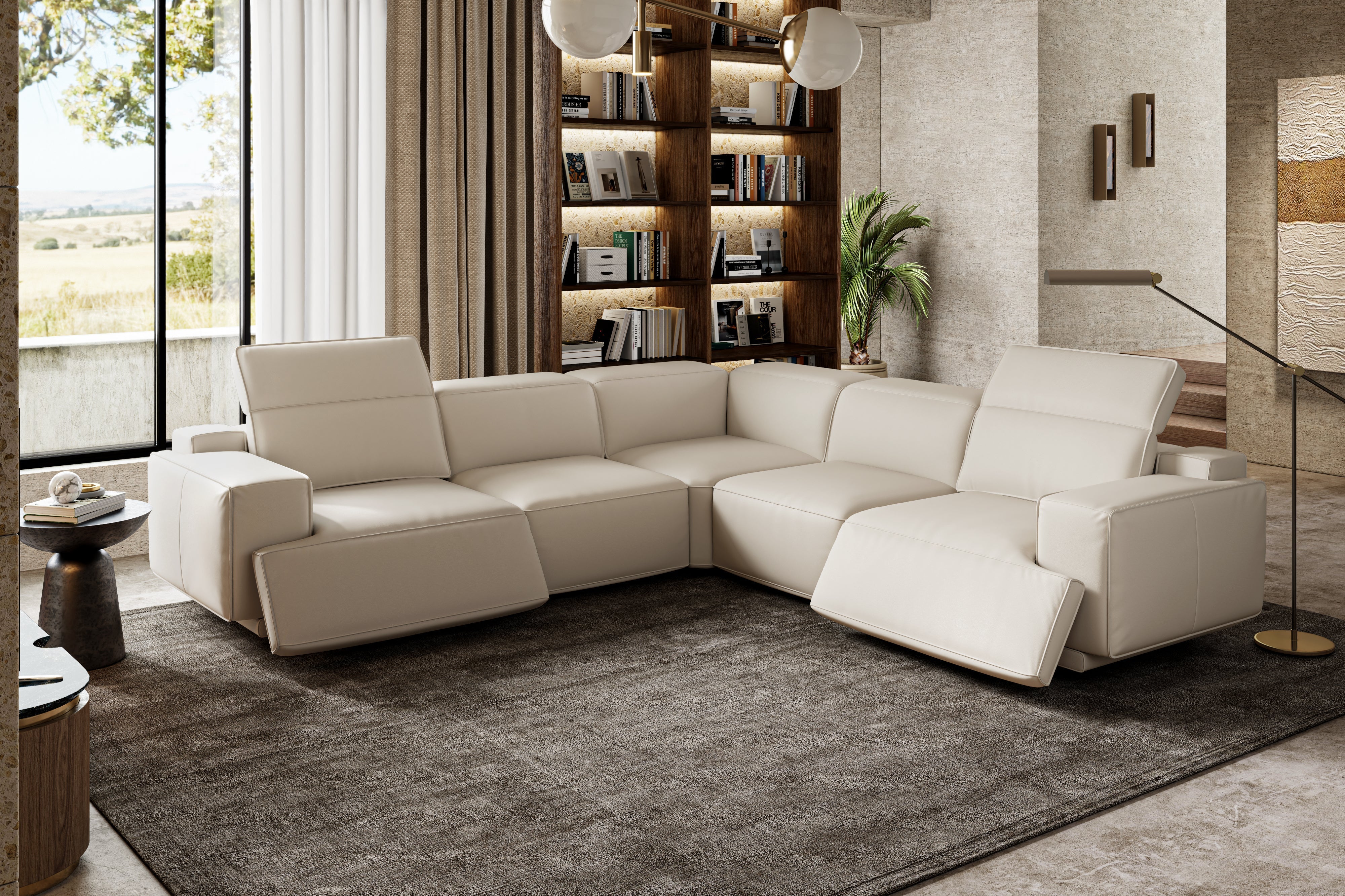 Valentina Leather Corner Recliner Sectional - Image 12