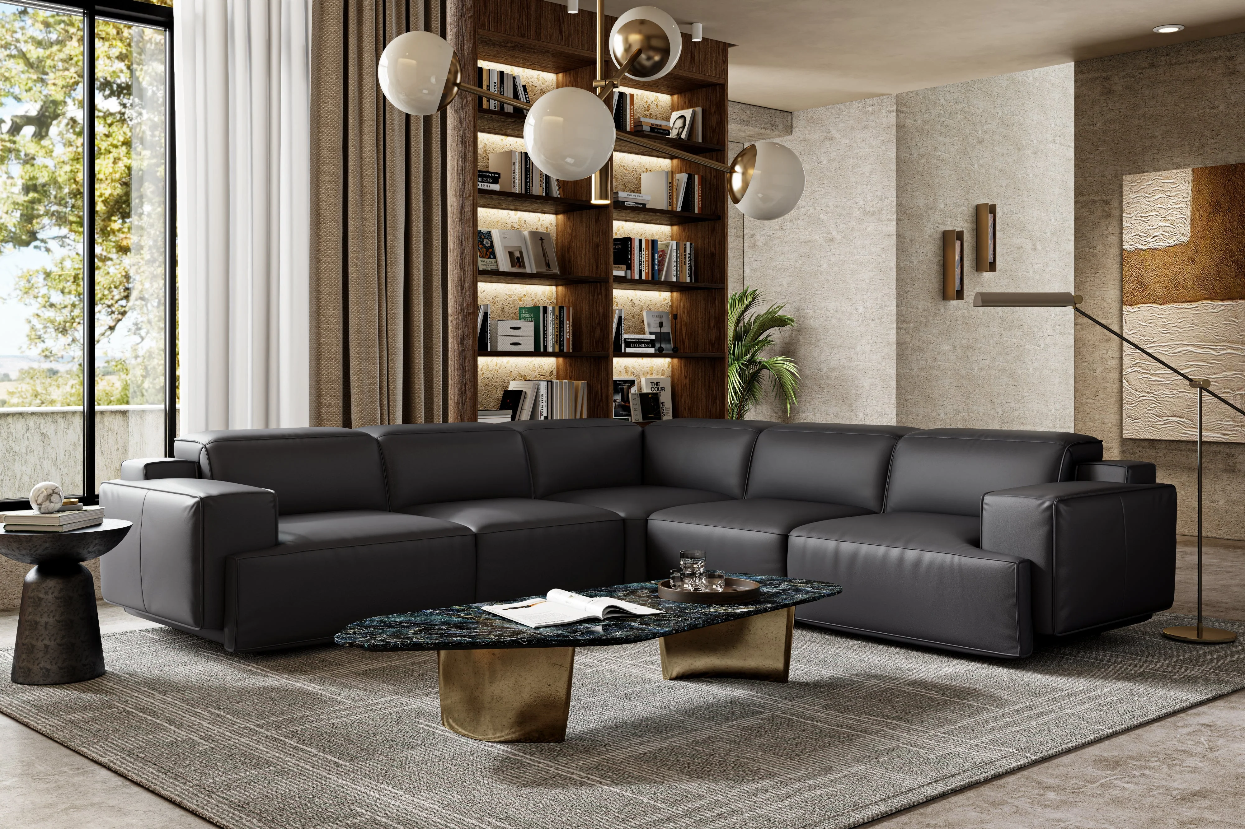 Valentina Leather Corner Recliner Sectional - Image 18