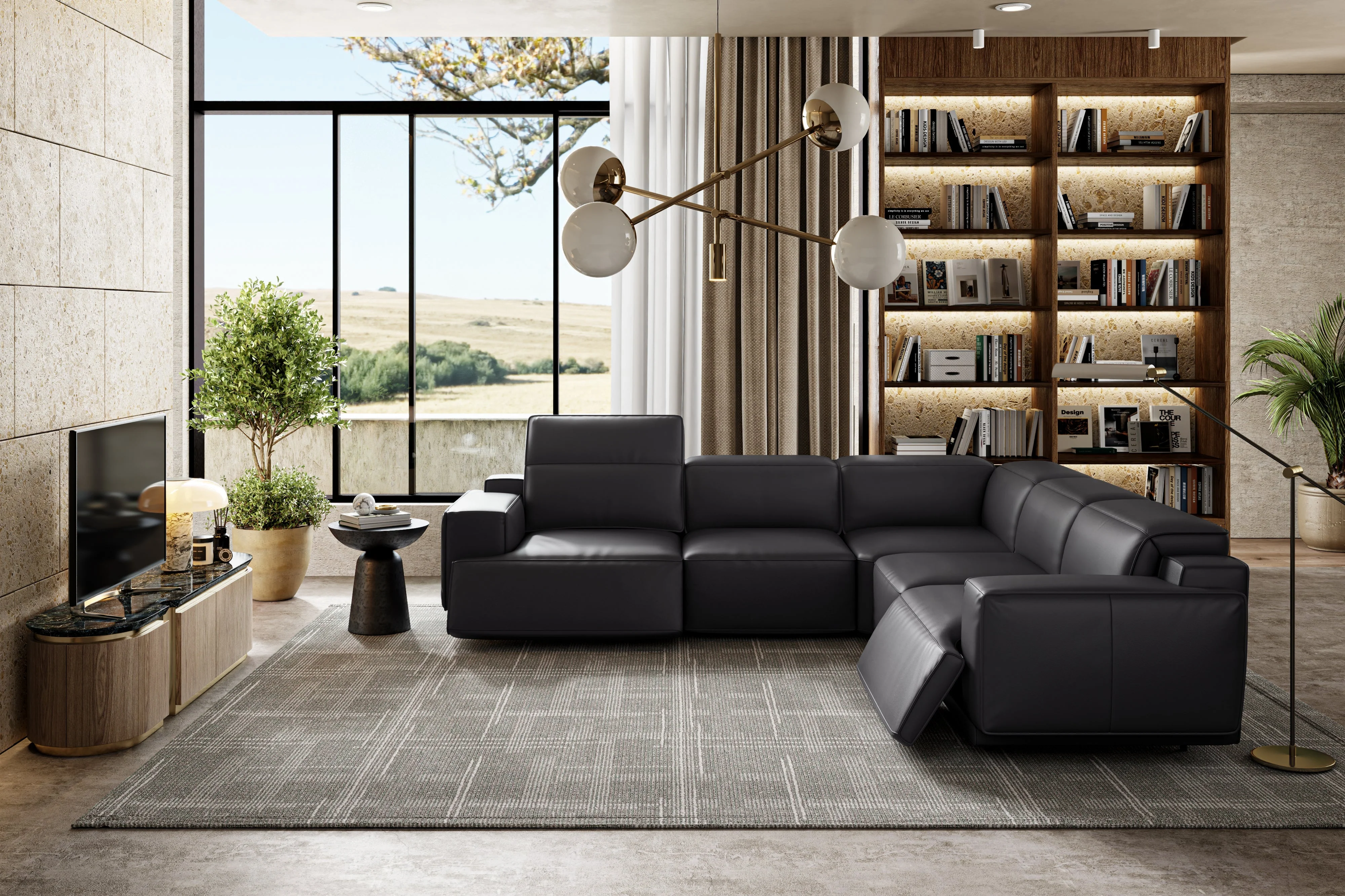 Valentina Leather Corner Recliner Sectional - Image 20