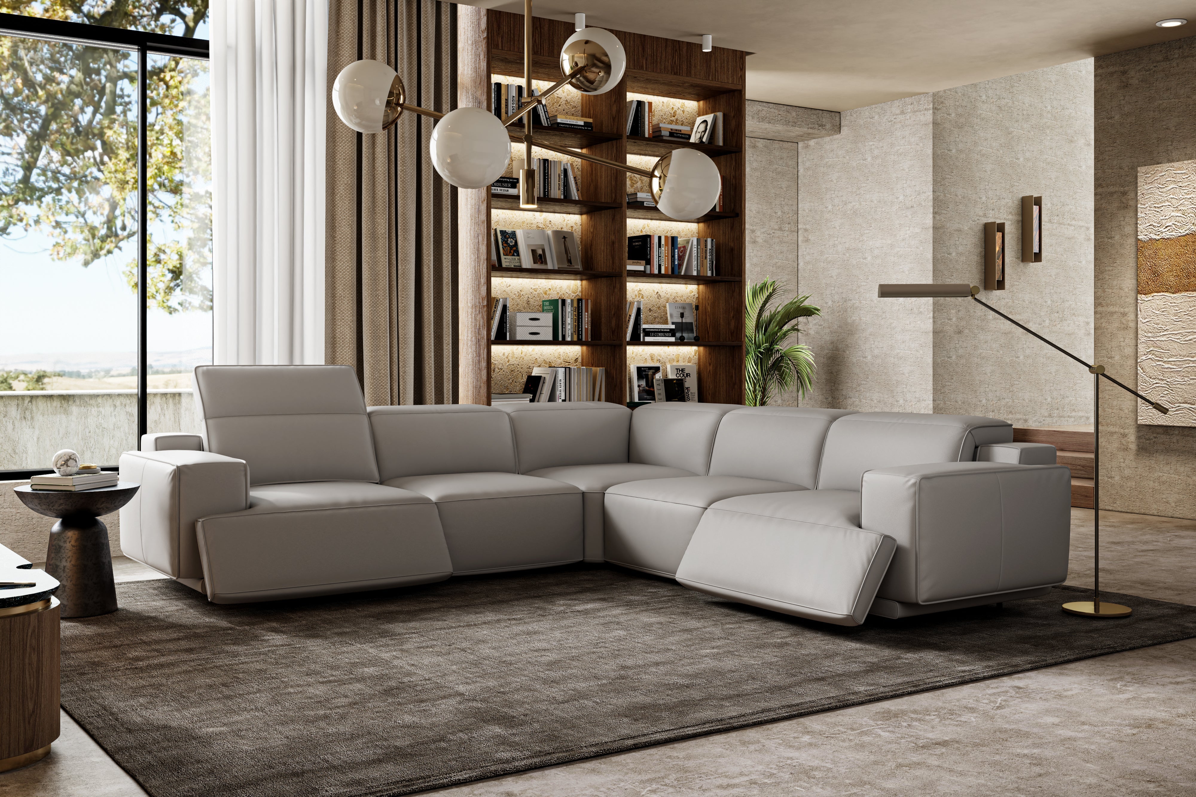 Valentina Leather Corner Recliner Sectional - Image 26