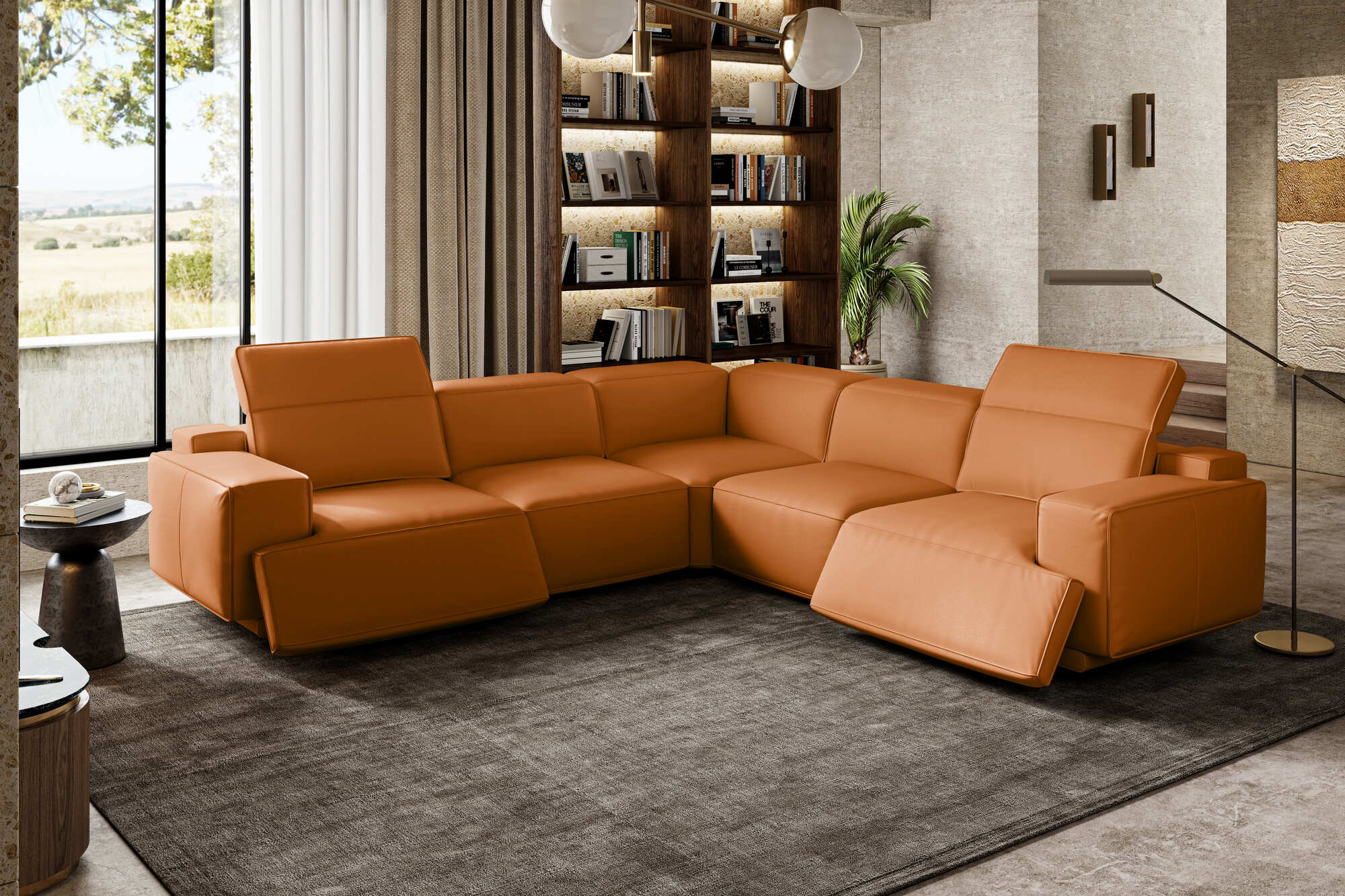 Valentina Leather Corner Recliner Sectional - Image 4