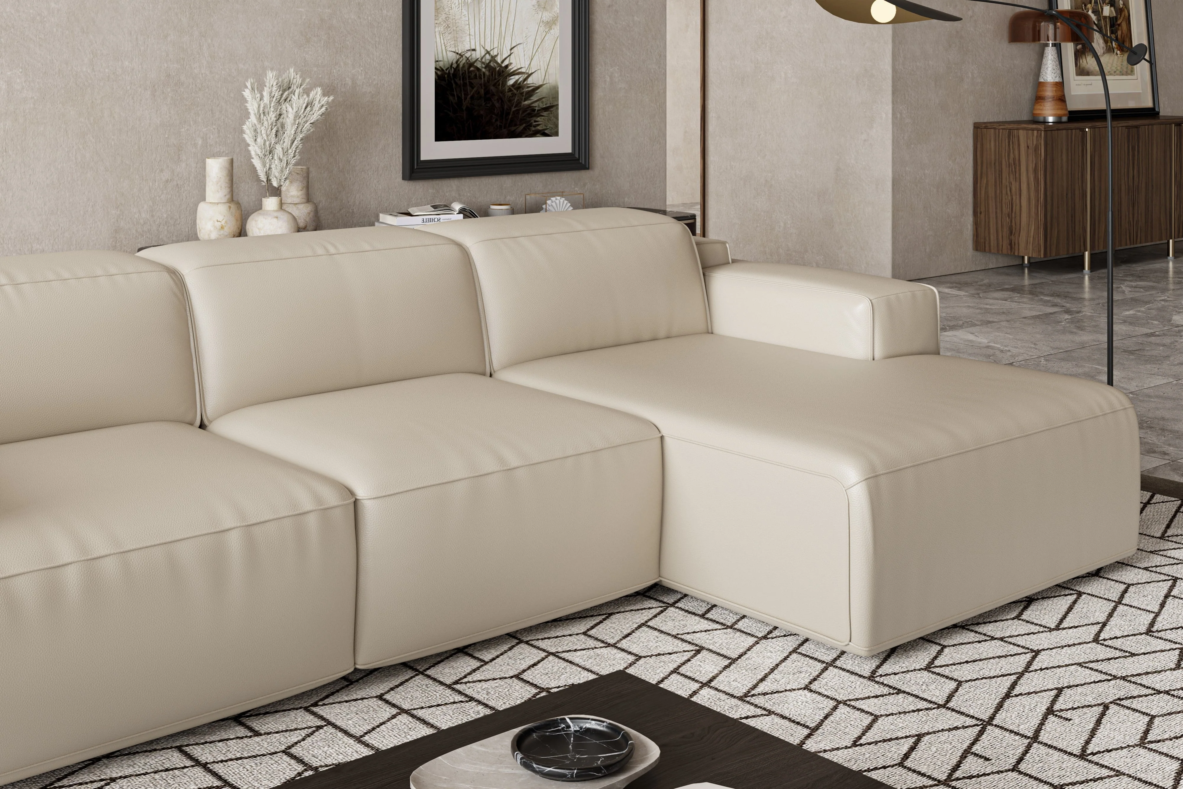 Valentina Leather Recliner Sectional Lounge - Image 13