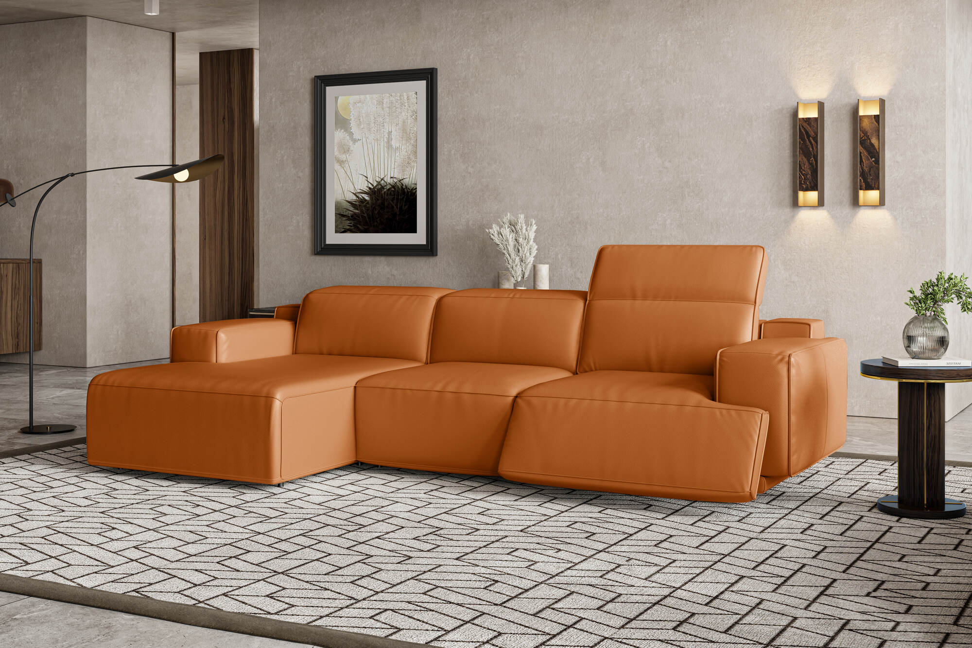 Valentina Leather Recliner Sectional Lounge - Image 18