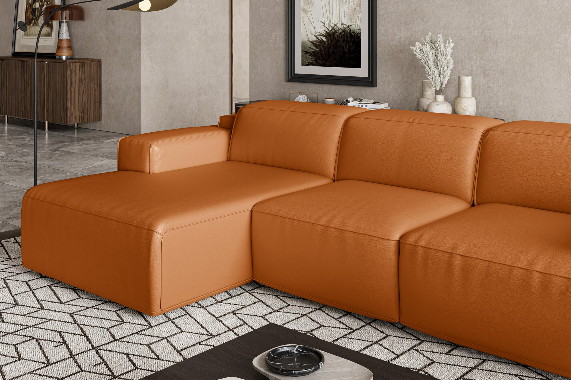 Valentina Leather Recliner Sectional Lounge - Image 21