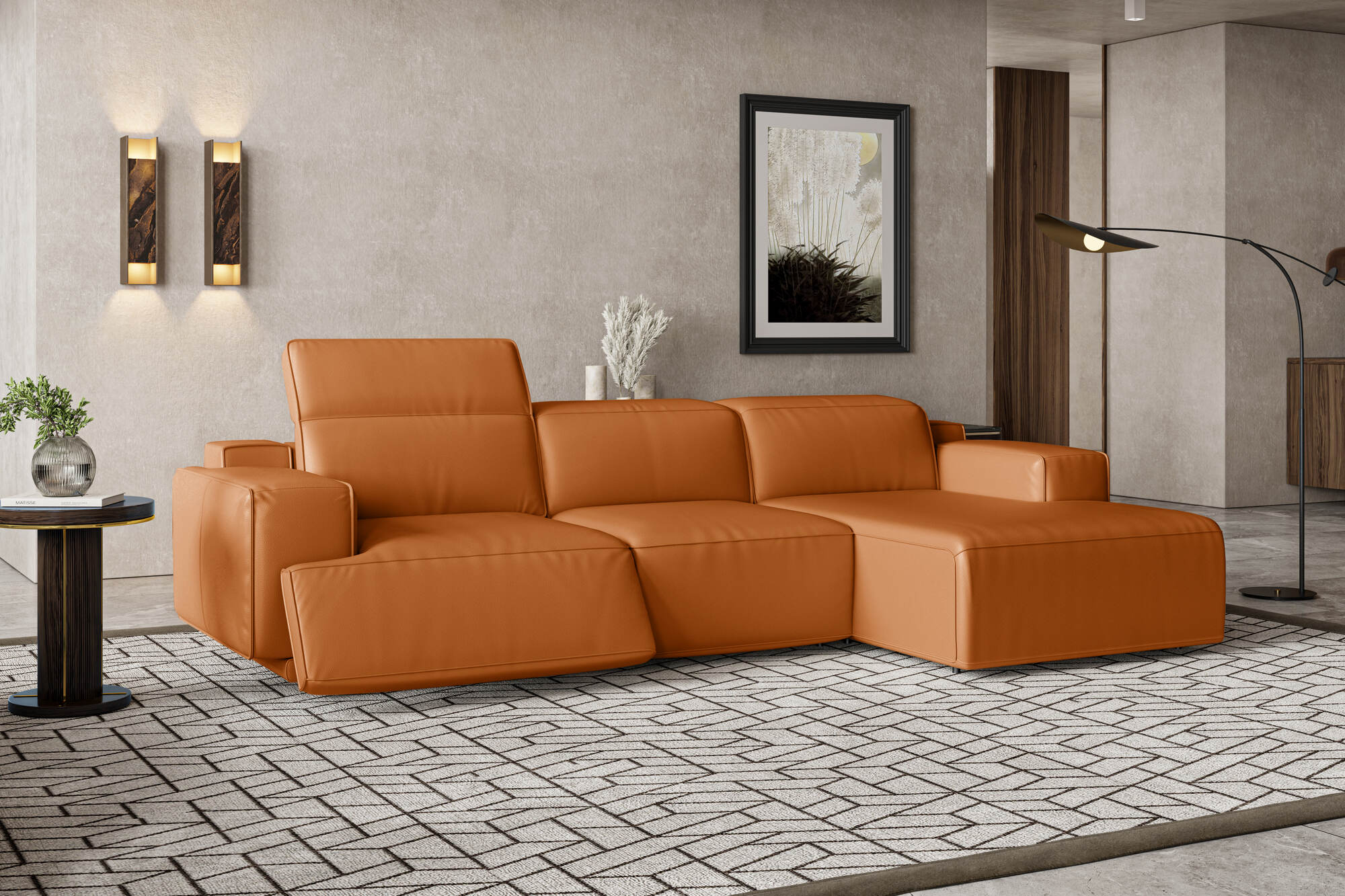 Valentina Leather Recliner Sectional Lounge - Image 26