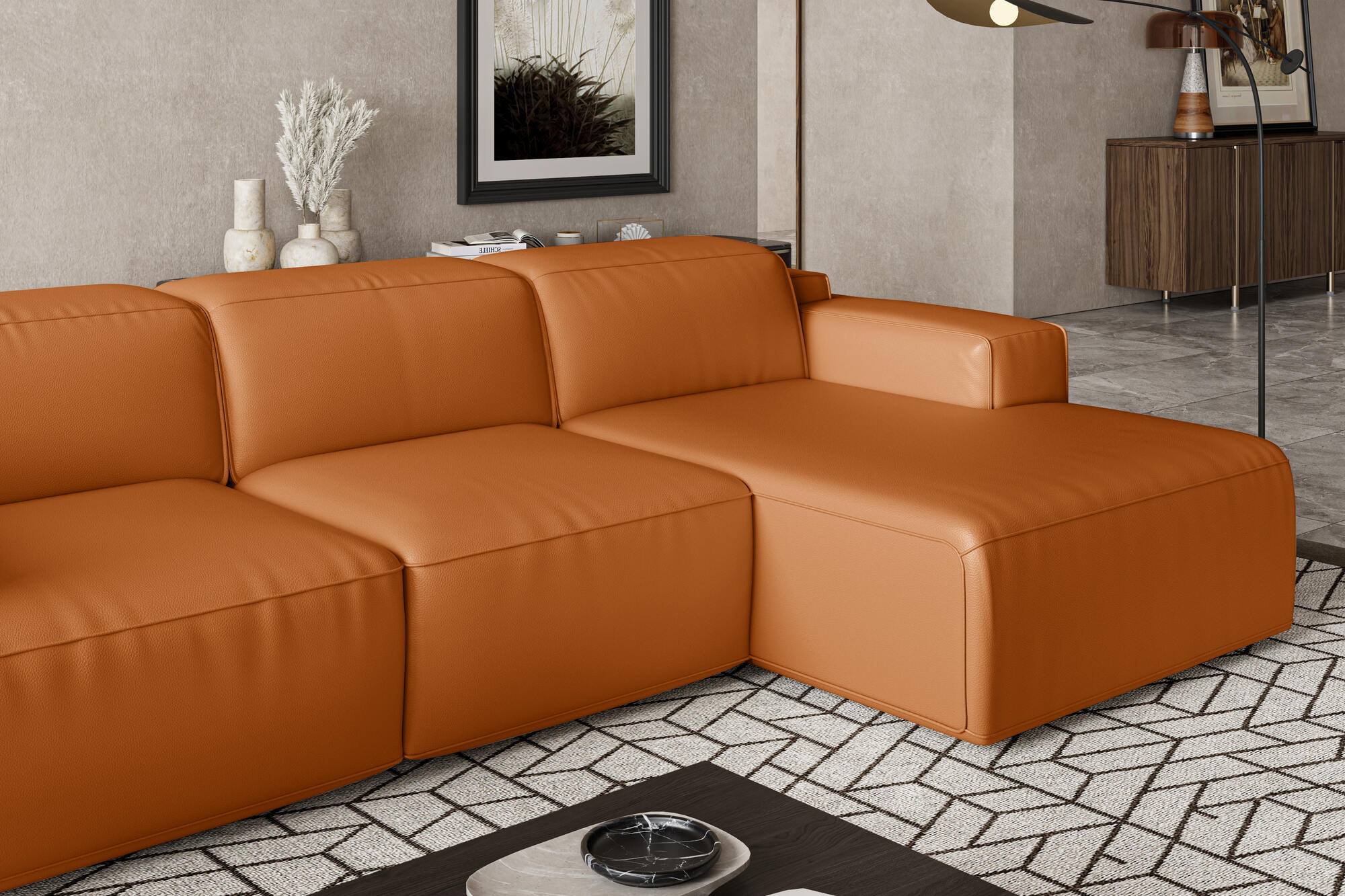 Valentina Leather Recliner Sectional Lounge - Image 29