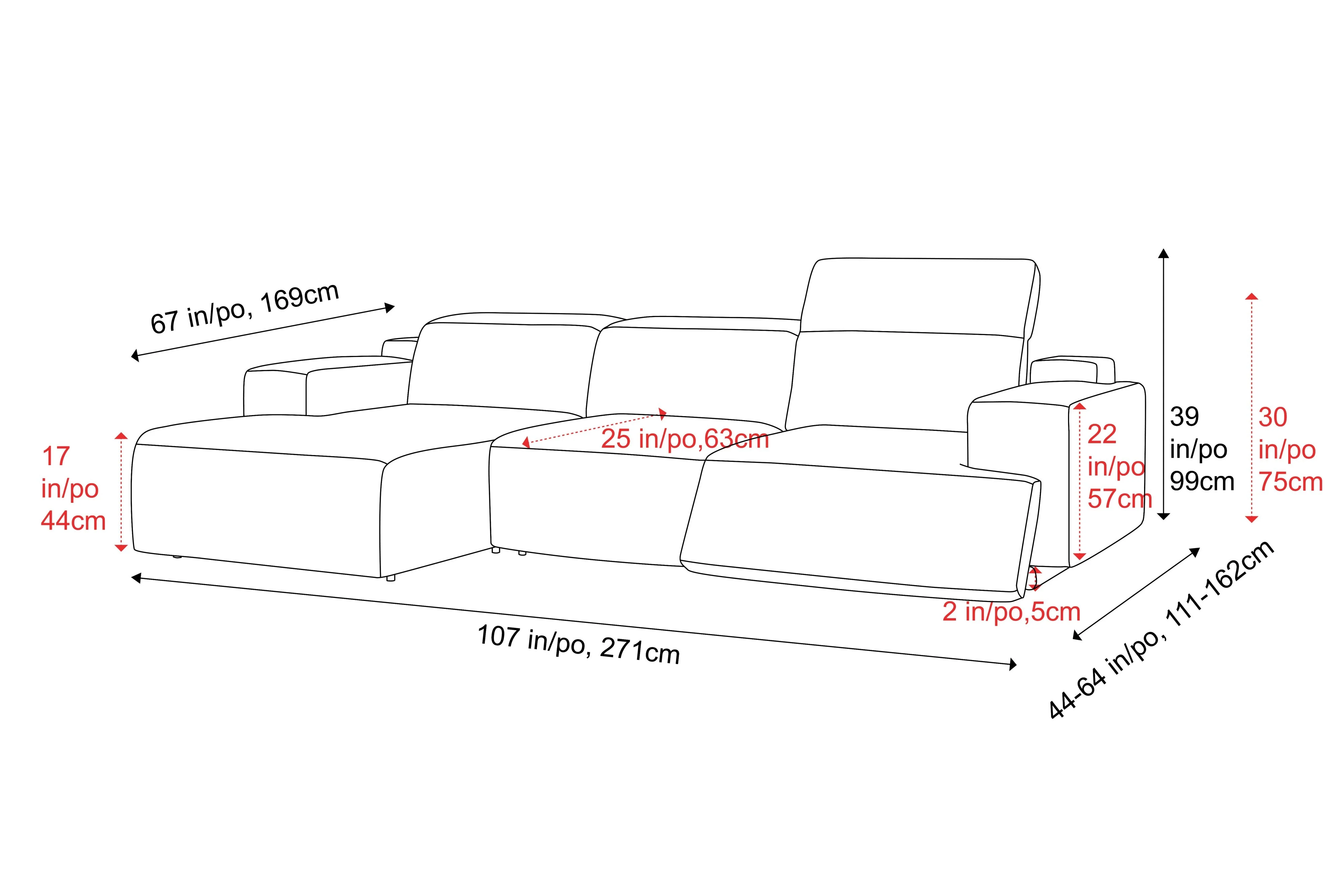 Valentina Leather Recliner Sectional Lounge - Image 3