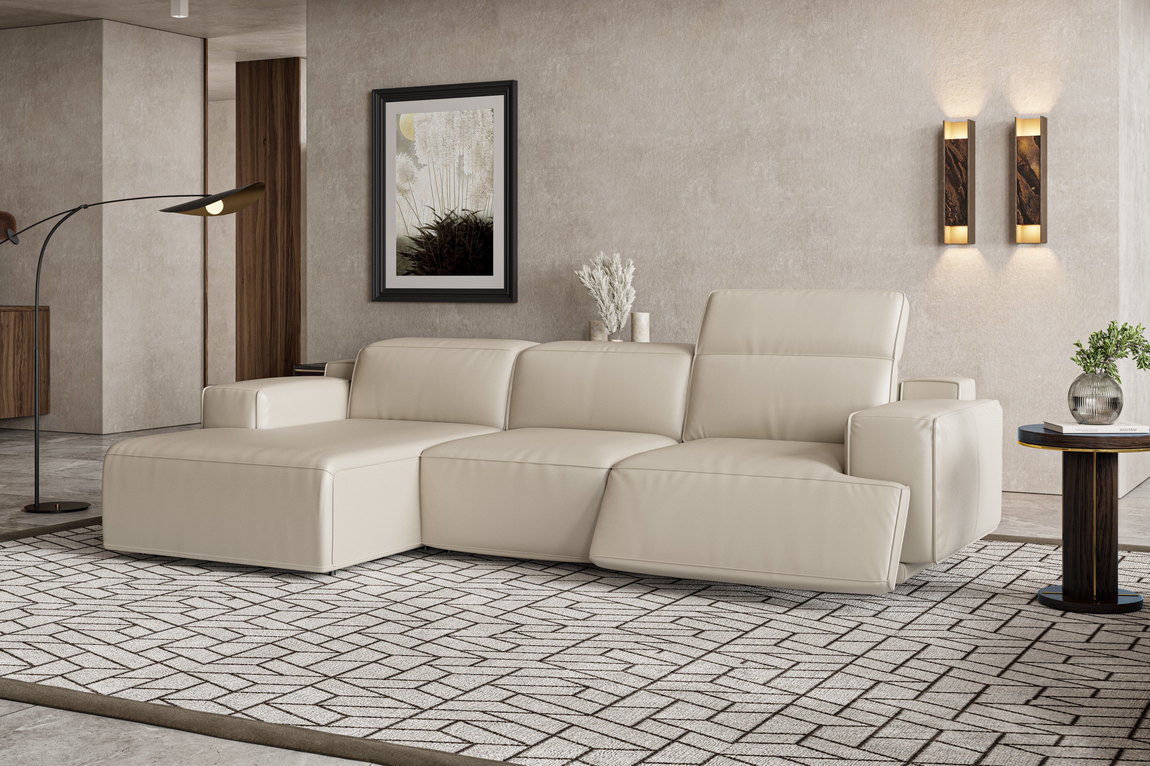 Valentina Leather Recliner Sectional Lounge - Image 4