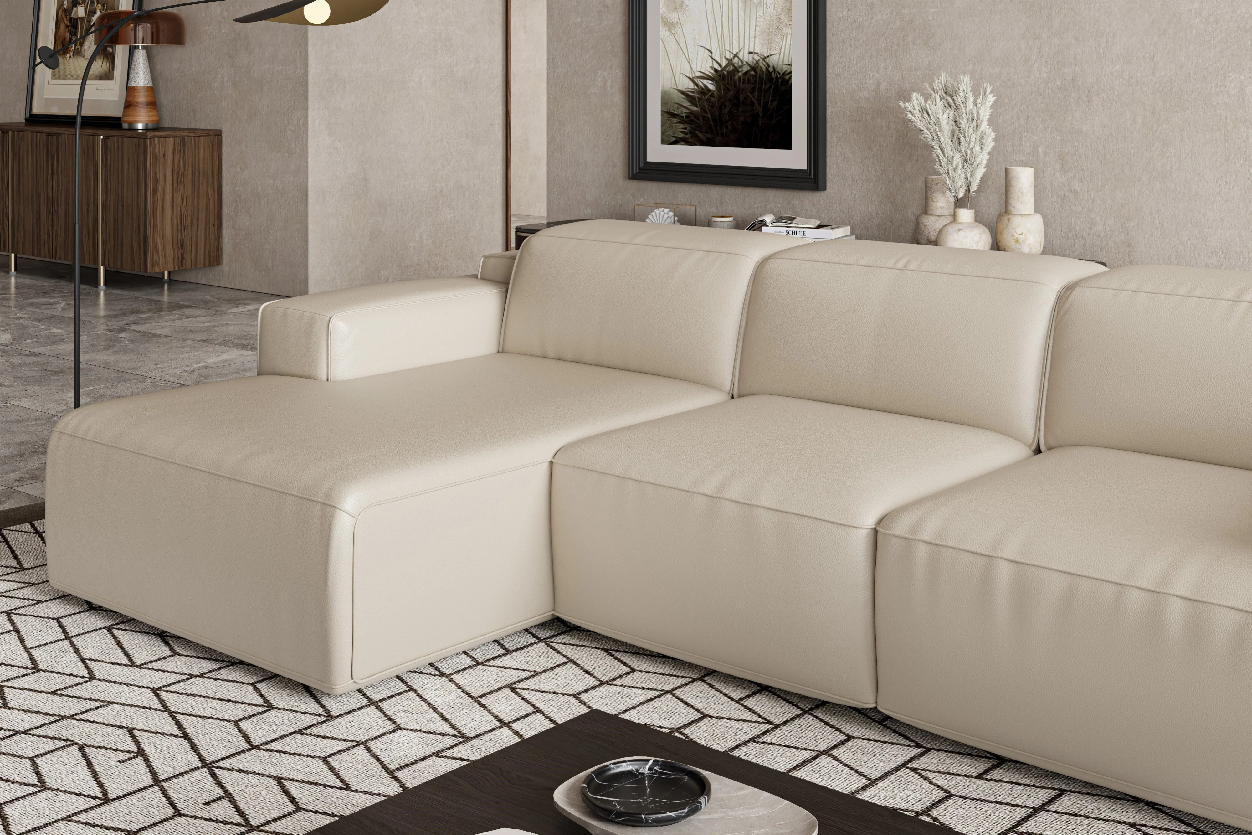 Valentina Leather Recliner Sectional Lounge - Image 5