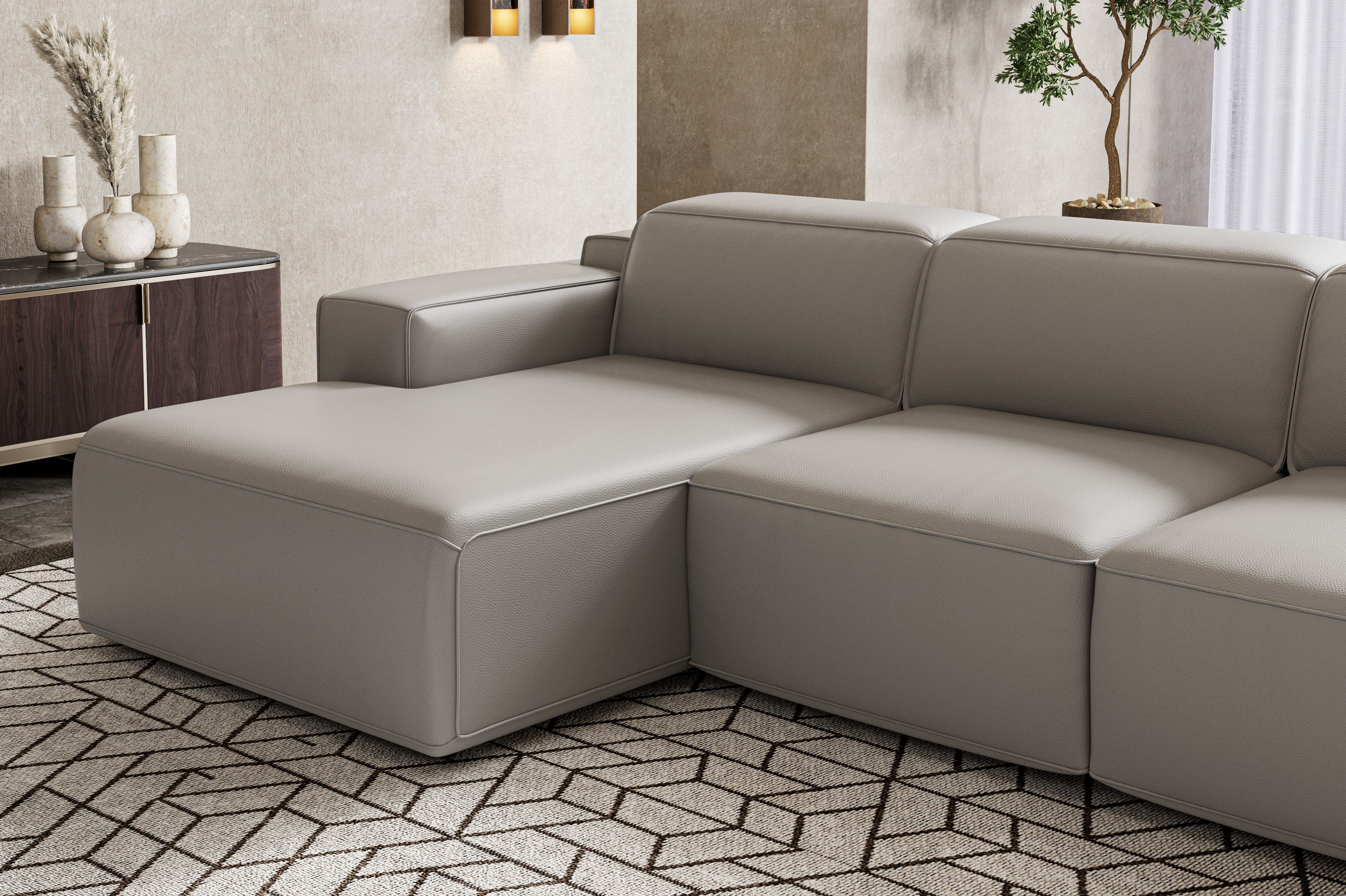 Valentina Leather Recliner Sectional Lounge - Image 53