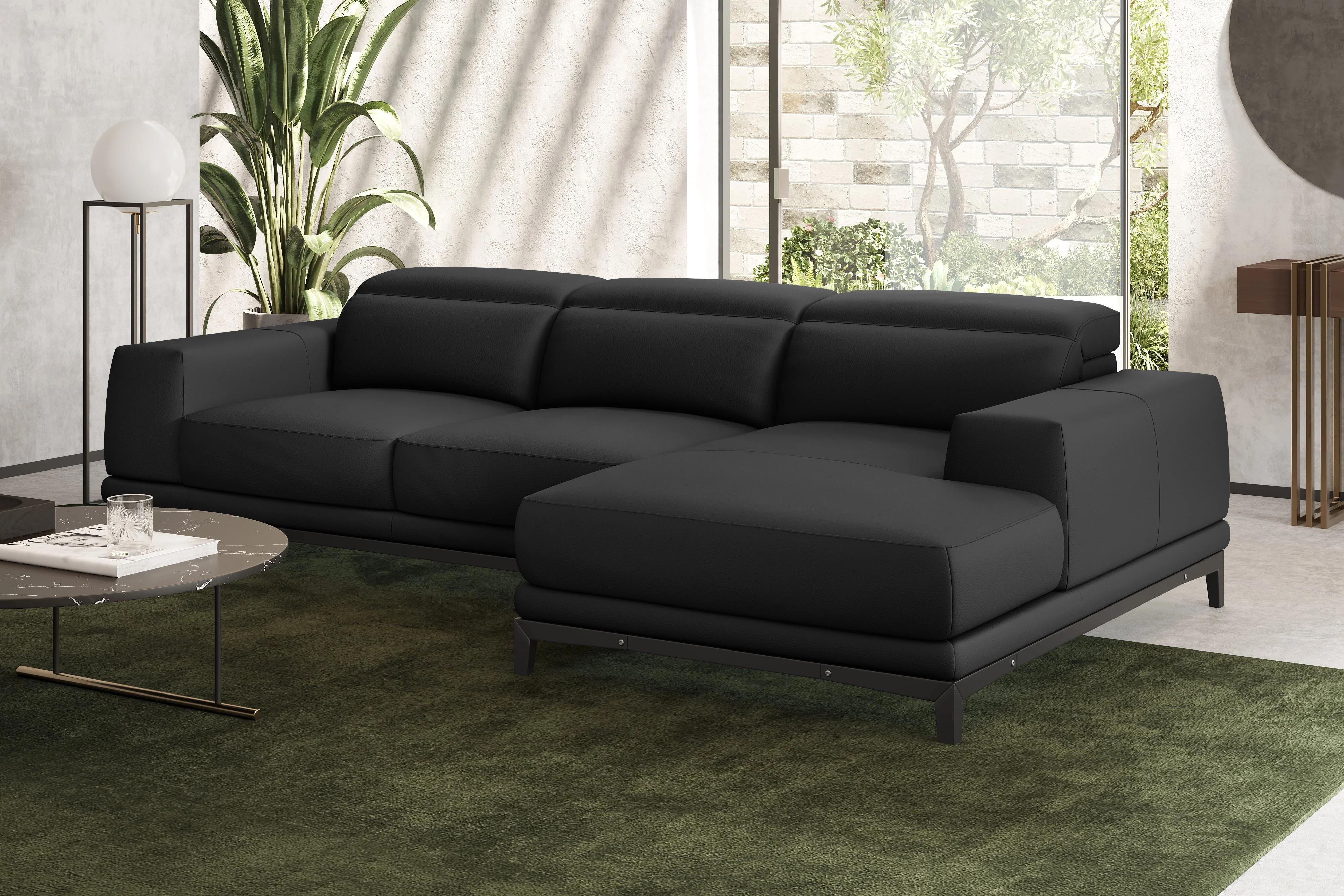 Valletta Leather Sectional Lounge - Image 100
