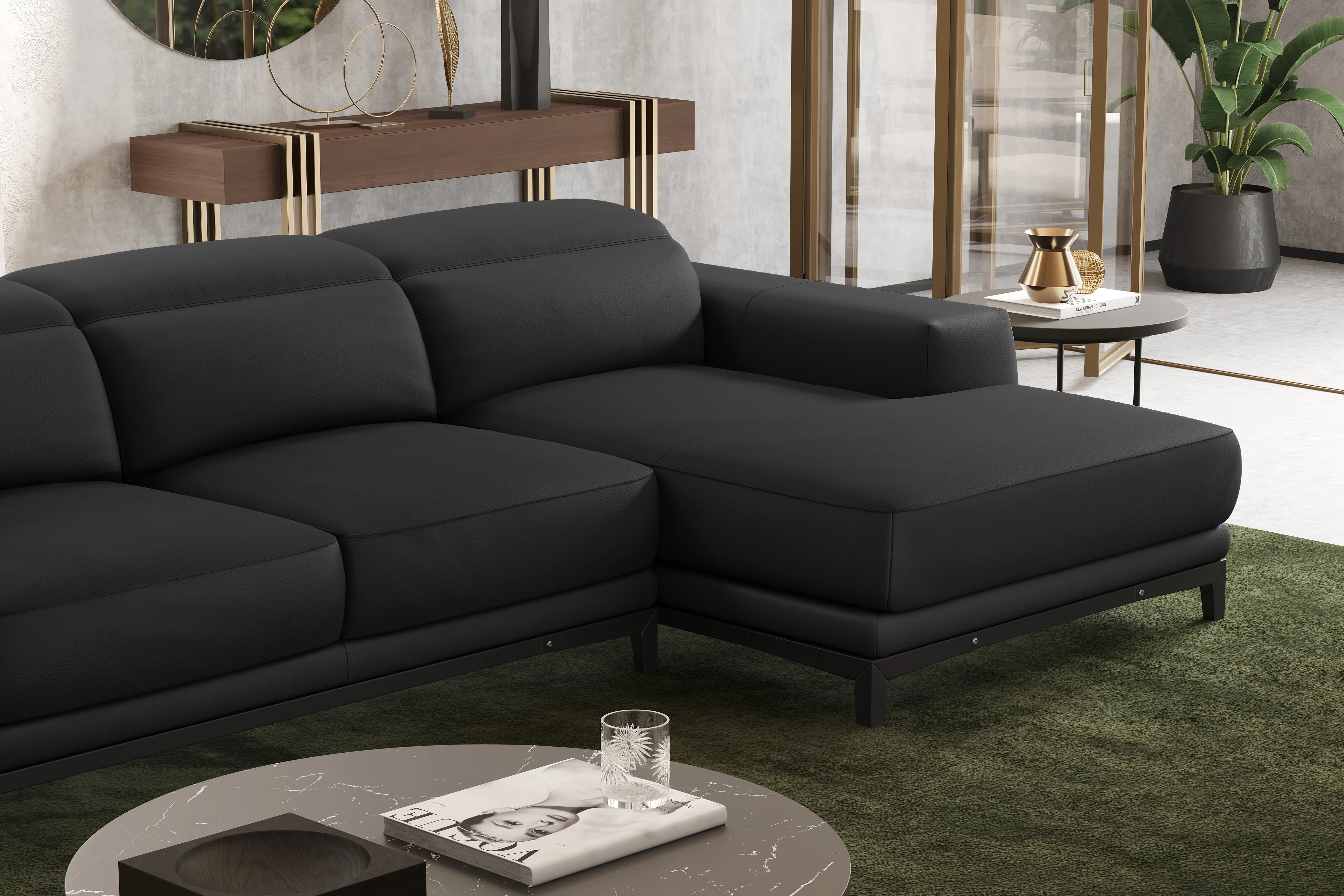 Valletta Leather Sectional Lounge - Image 101