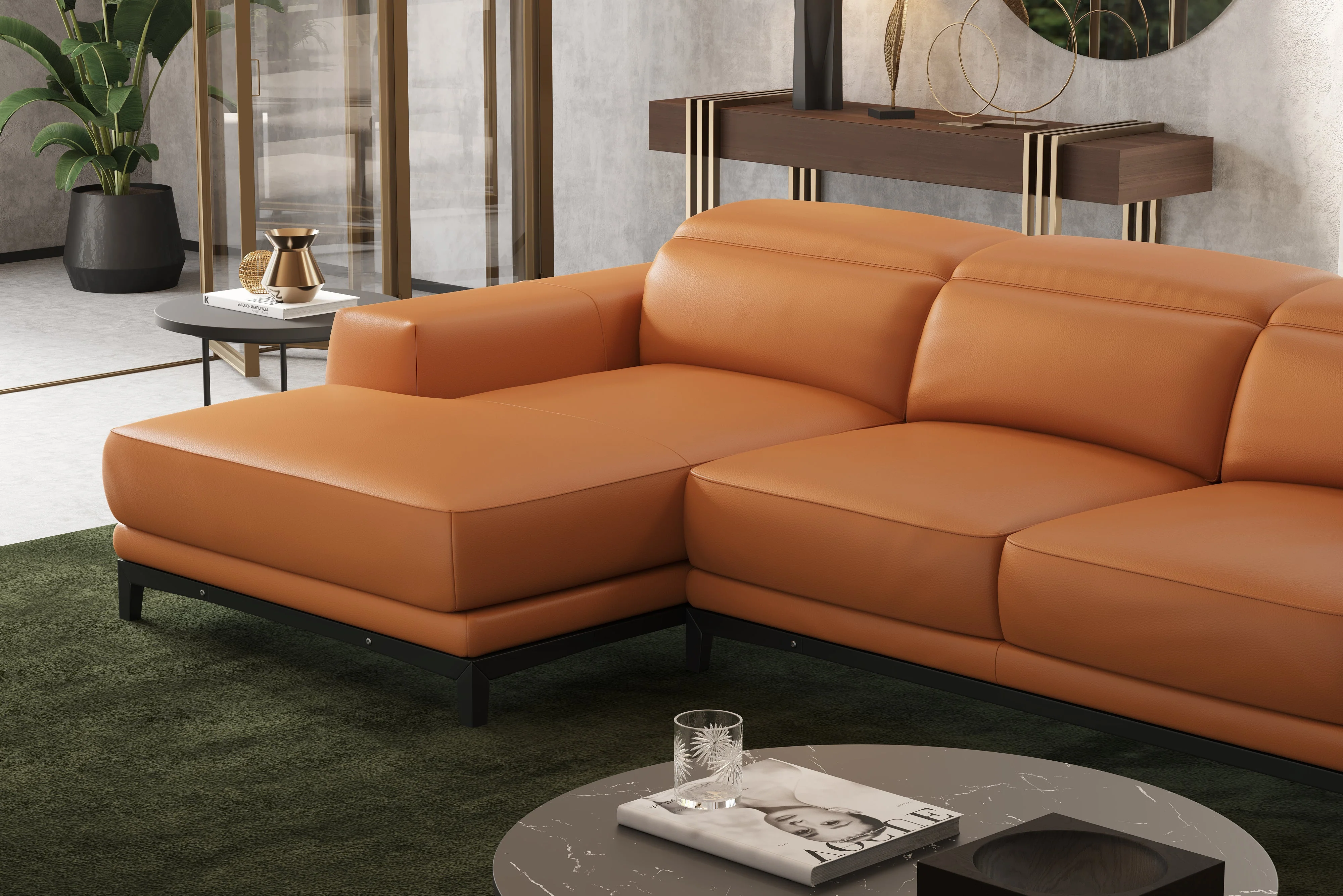 Valletta Leather Sectional Lounge - Image 27
