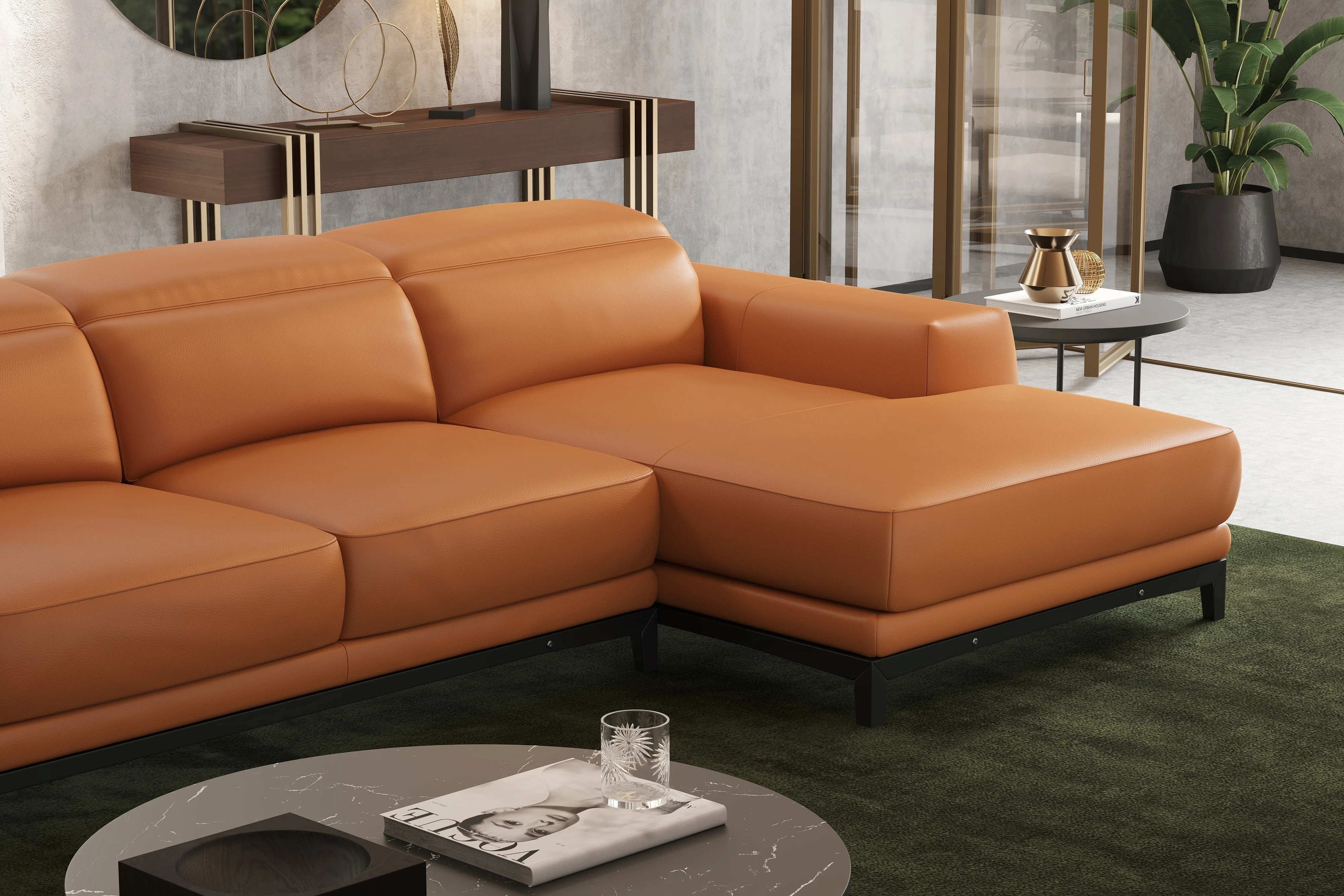 Valletta Leather Sectional Lounge - Image 38