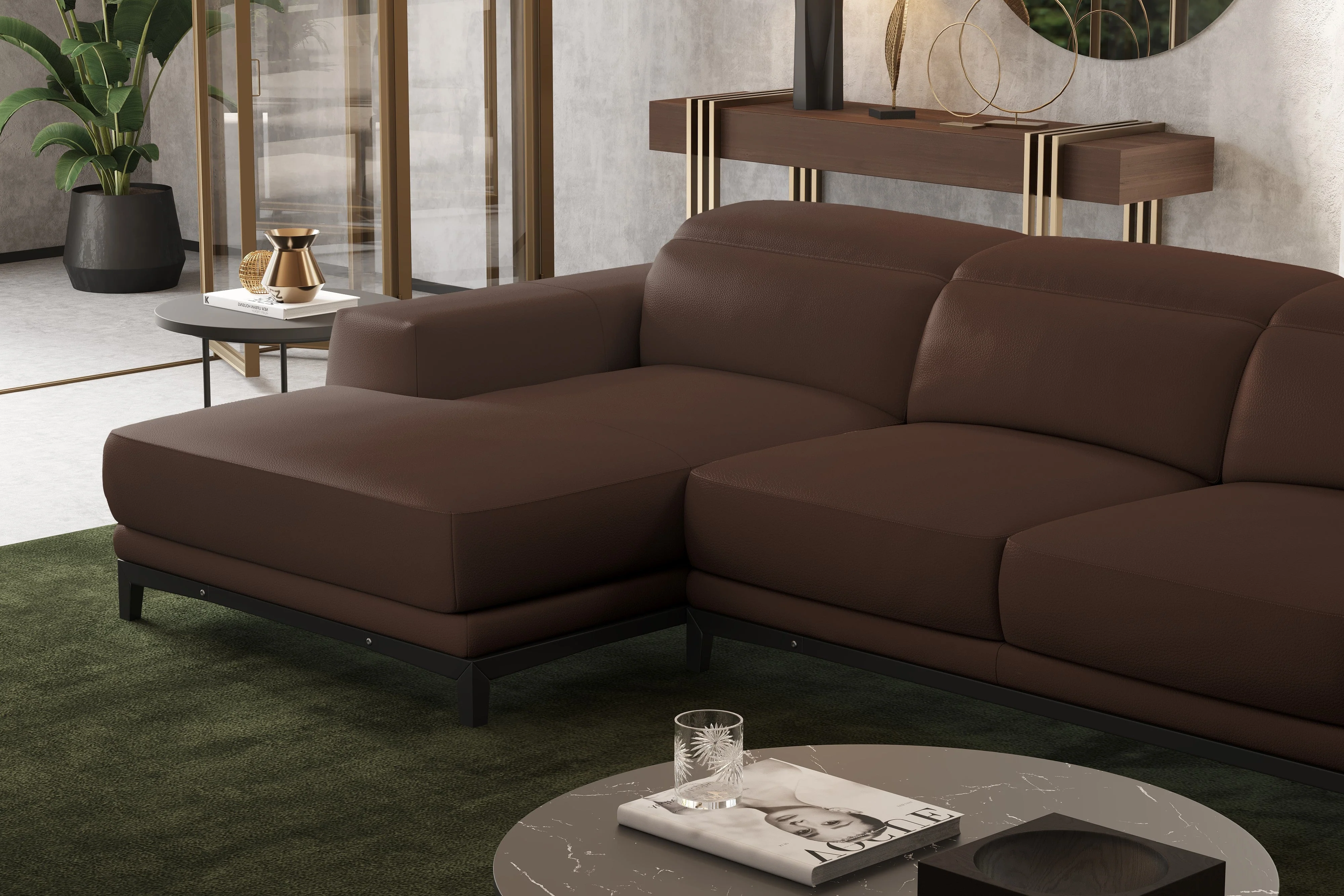 Valletta Leather Sectional Lounge - Image 49