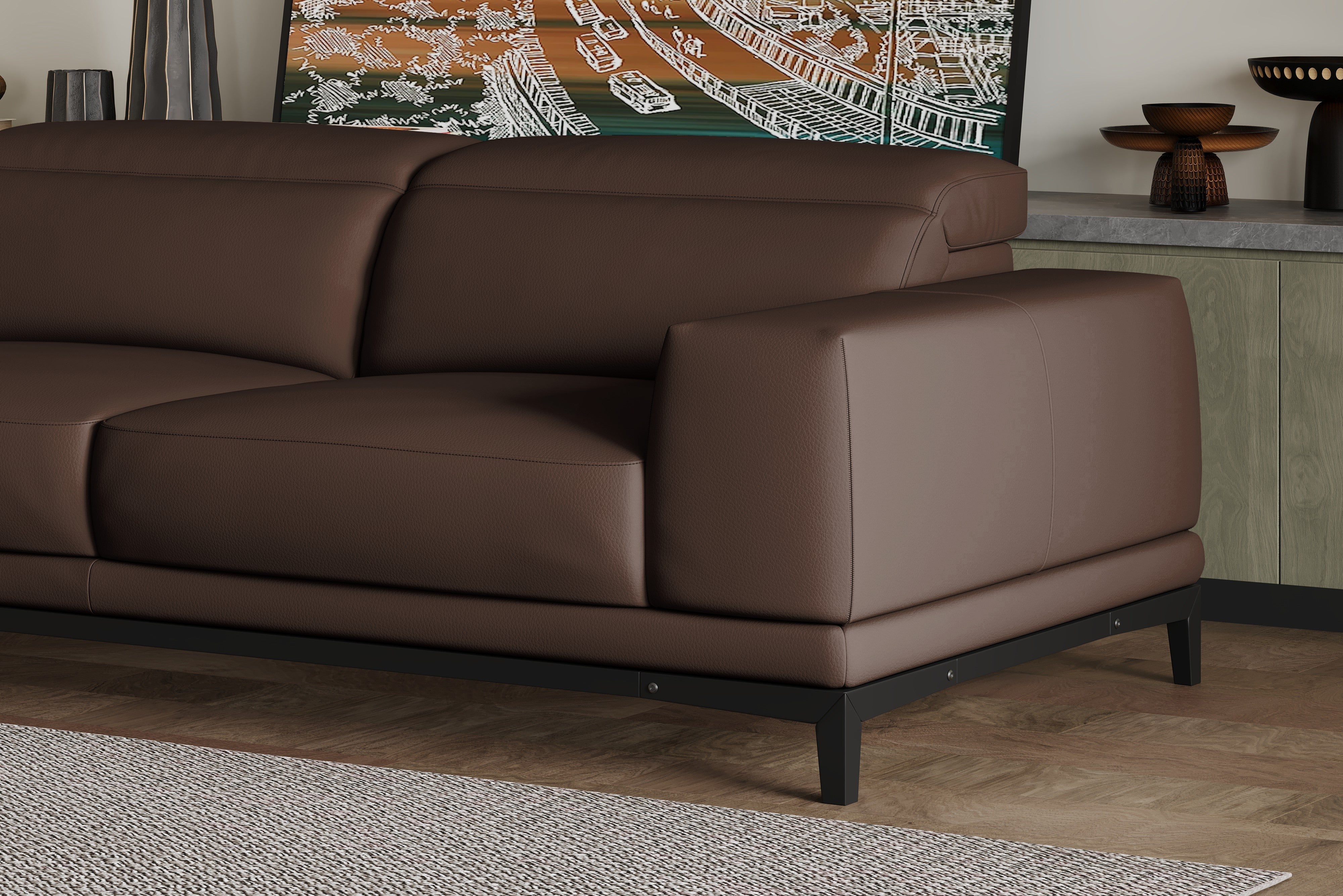 Valletta Leather Sectional Lounge - Image 51