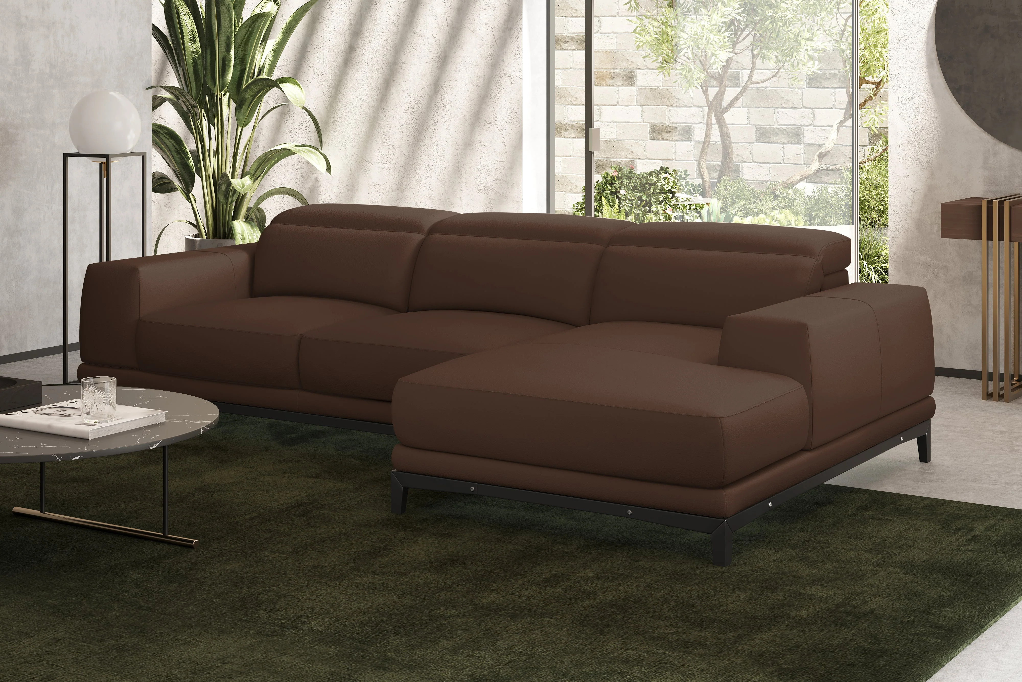 Valletta Leather Sectional Lounge - Image 58