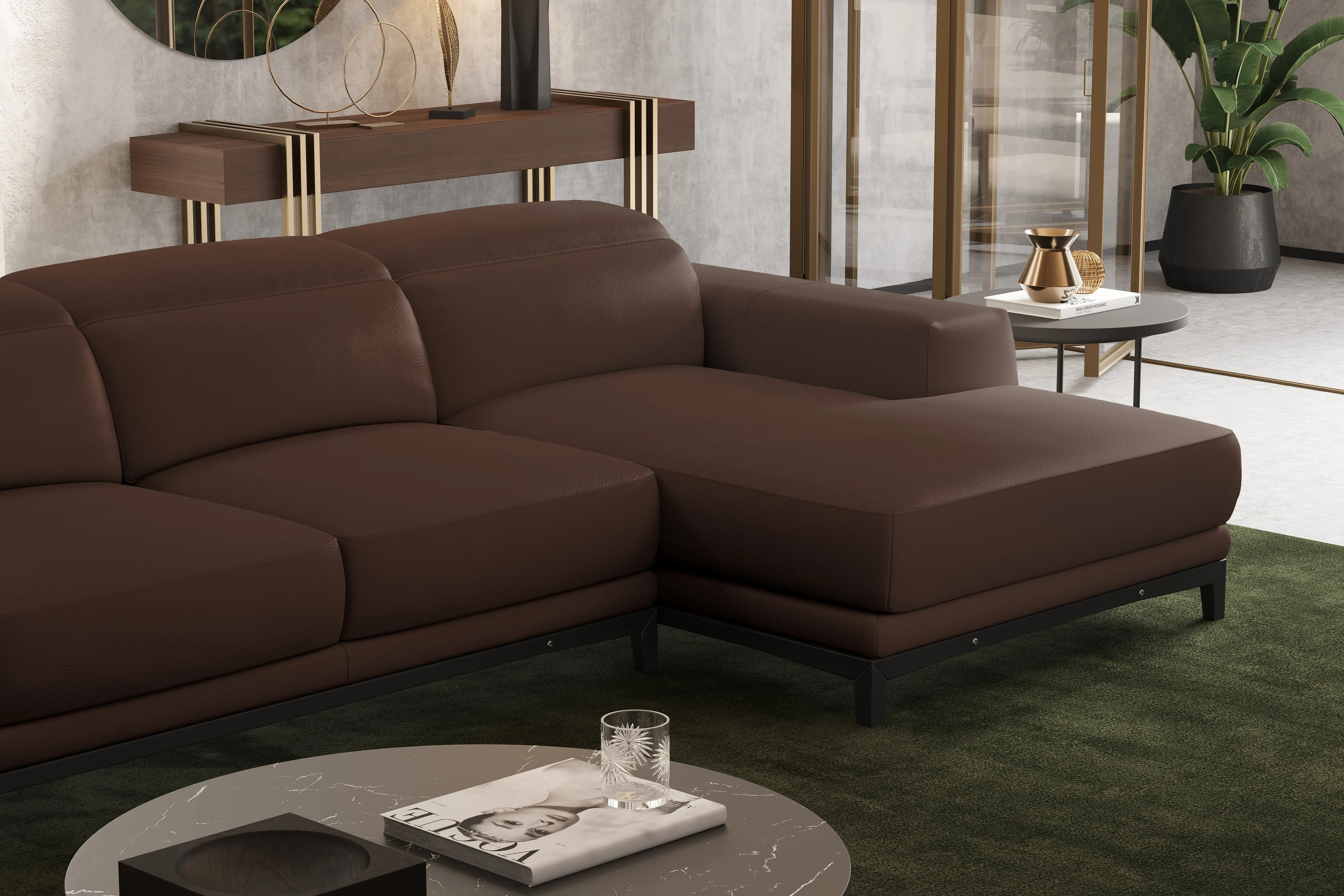 Valletta Leather Sectional Lounge - Image 59