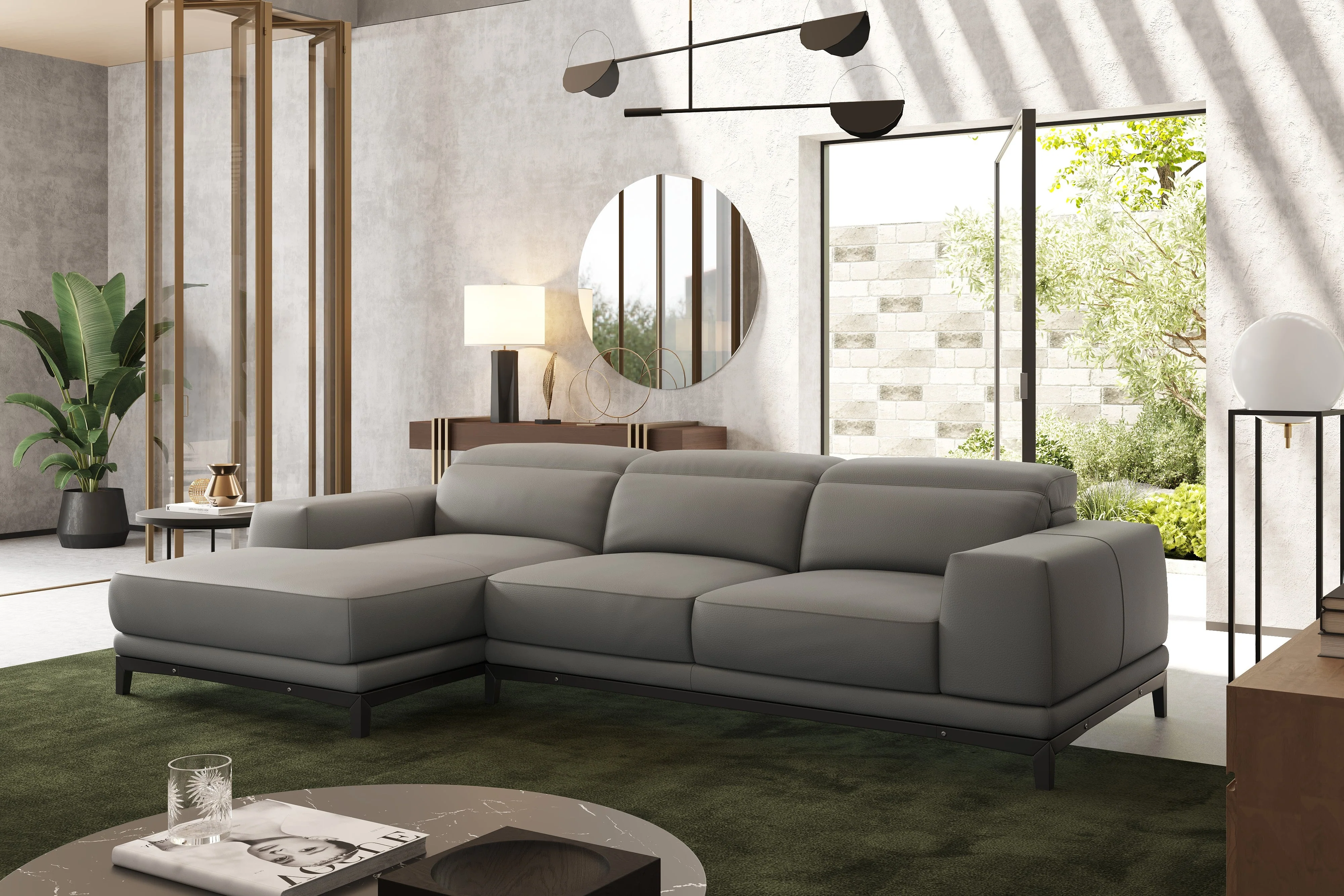 Valletta Leather Sectional Lounge - Image 67