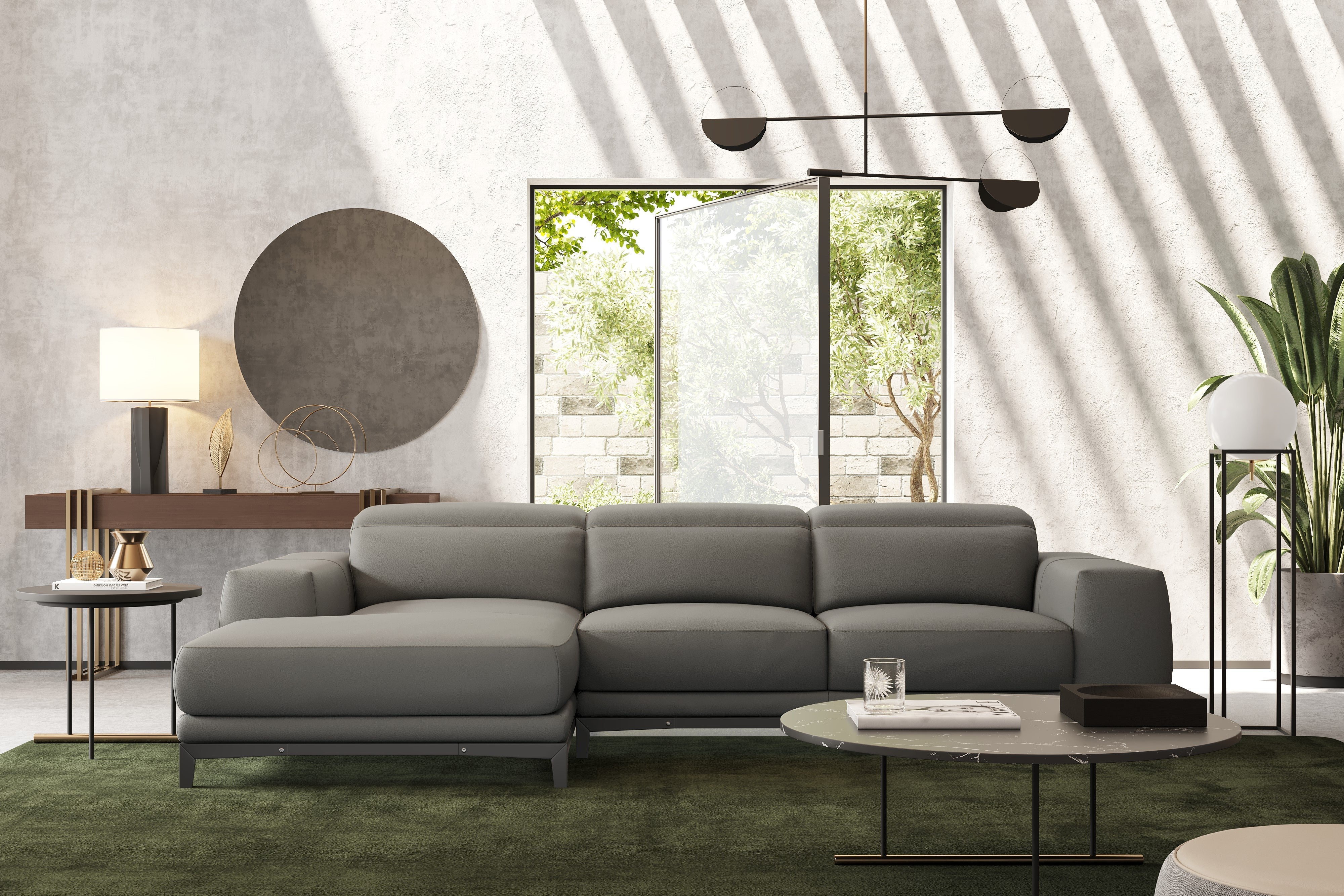 Valletta Leather Sectional Lounge - Image 68