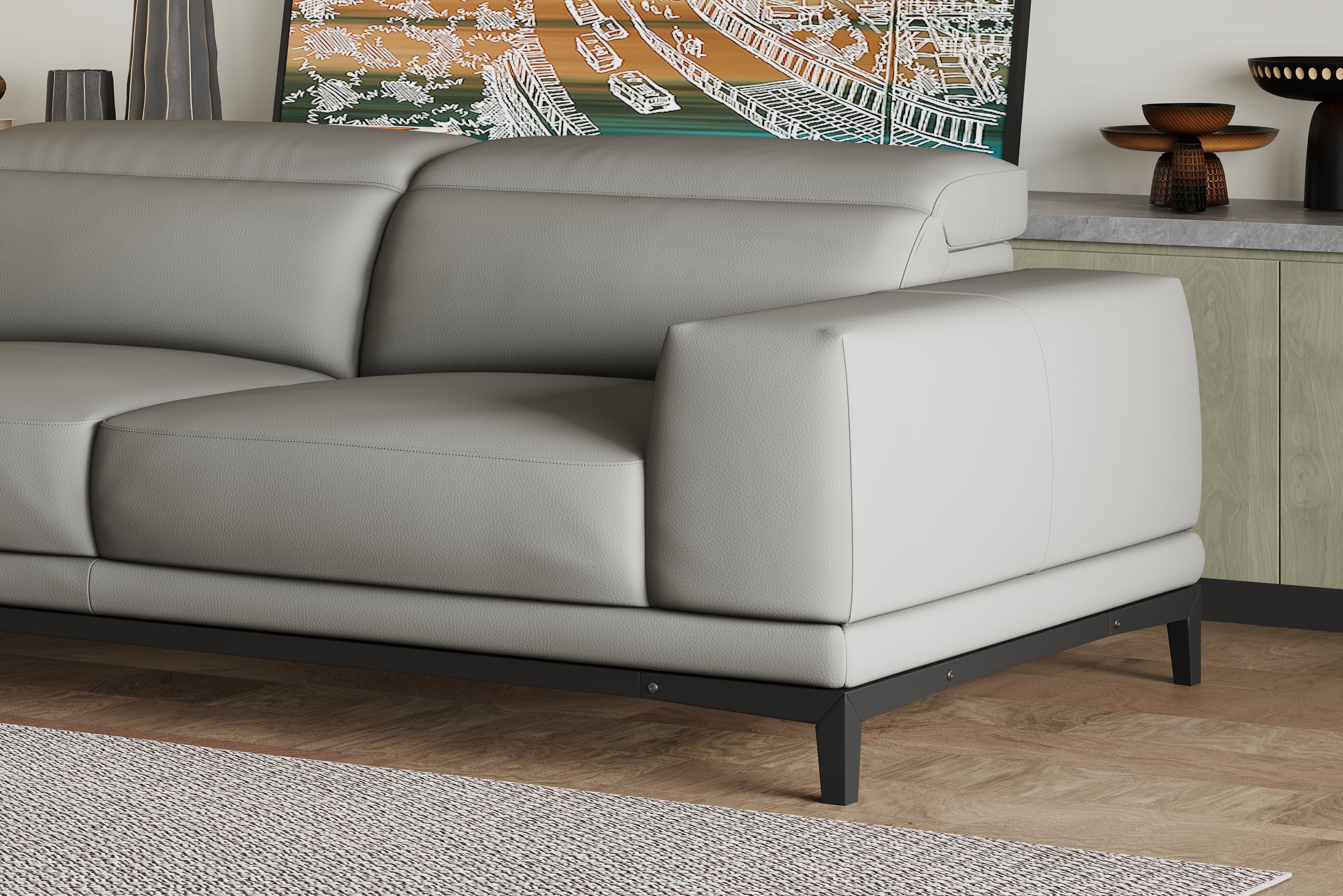 Valletta Leather Sectional Lounge - Image 72