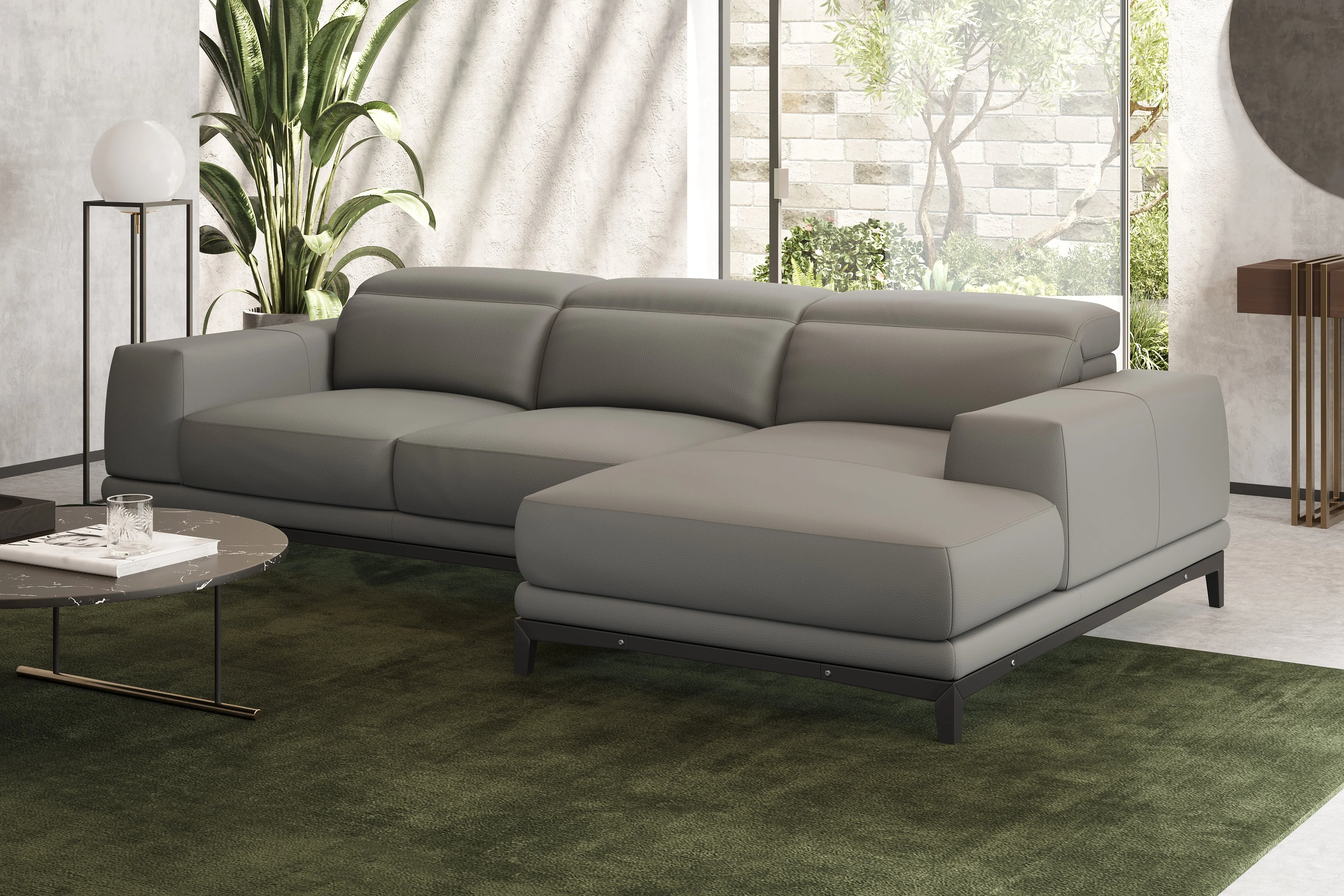 Valletta Leather Sectional Lounge - Image 80