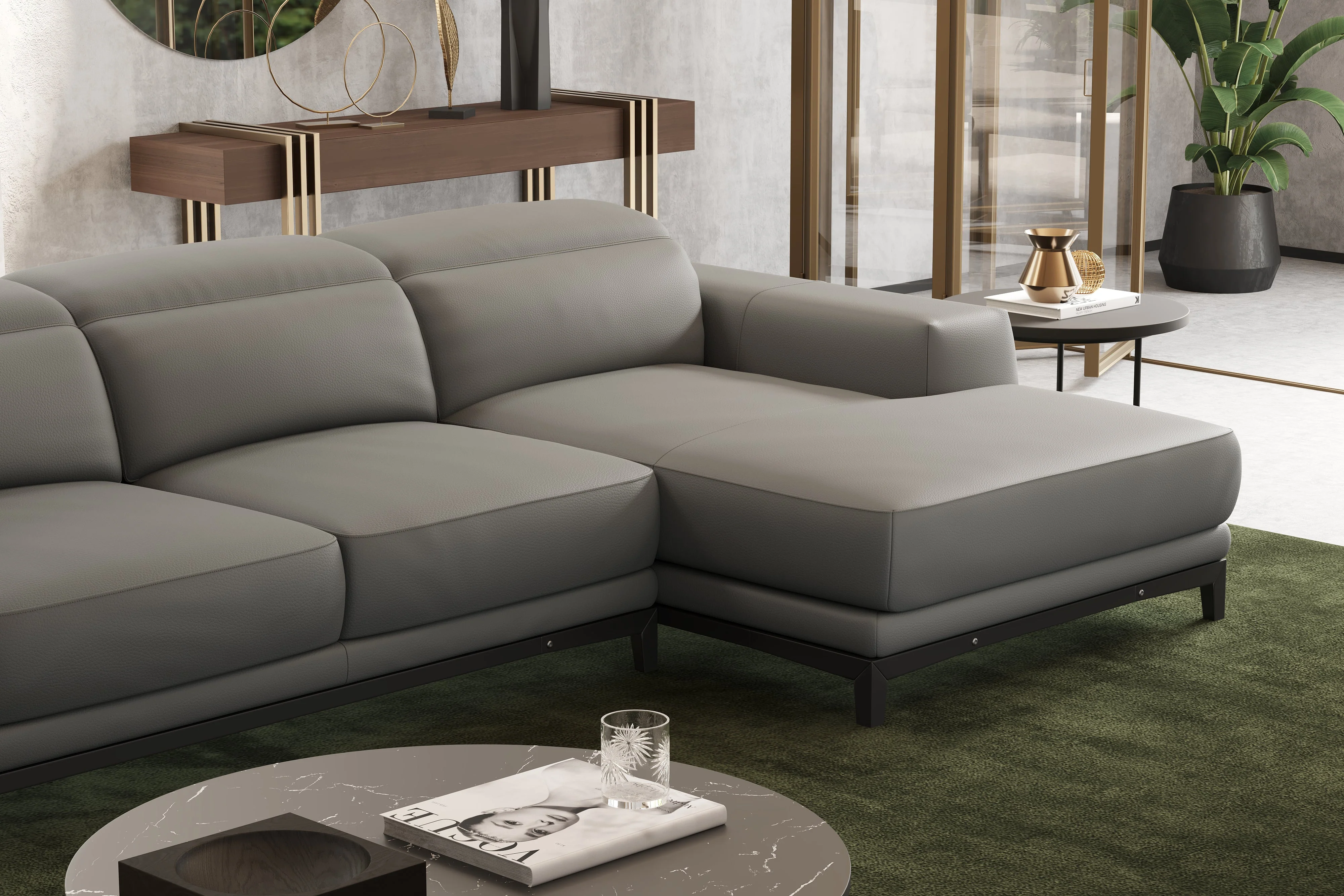 Valletta Leather Sectional Lounge - Image 81