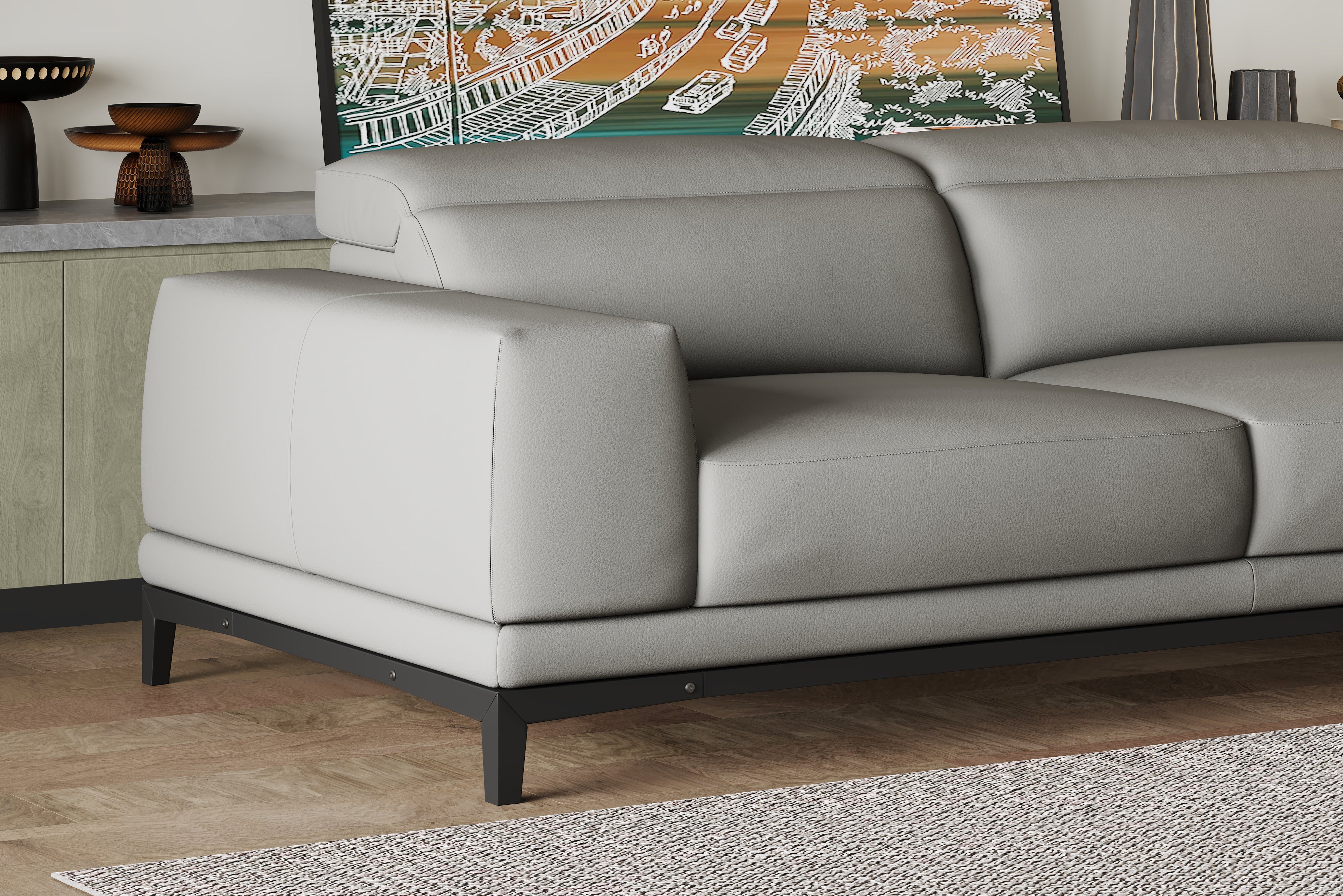 Valletta Leather Sectional Lounge - Image 86