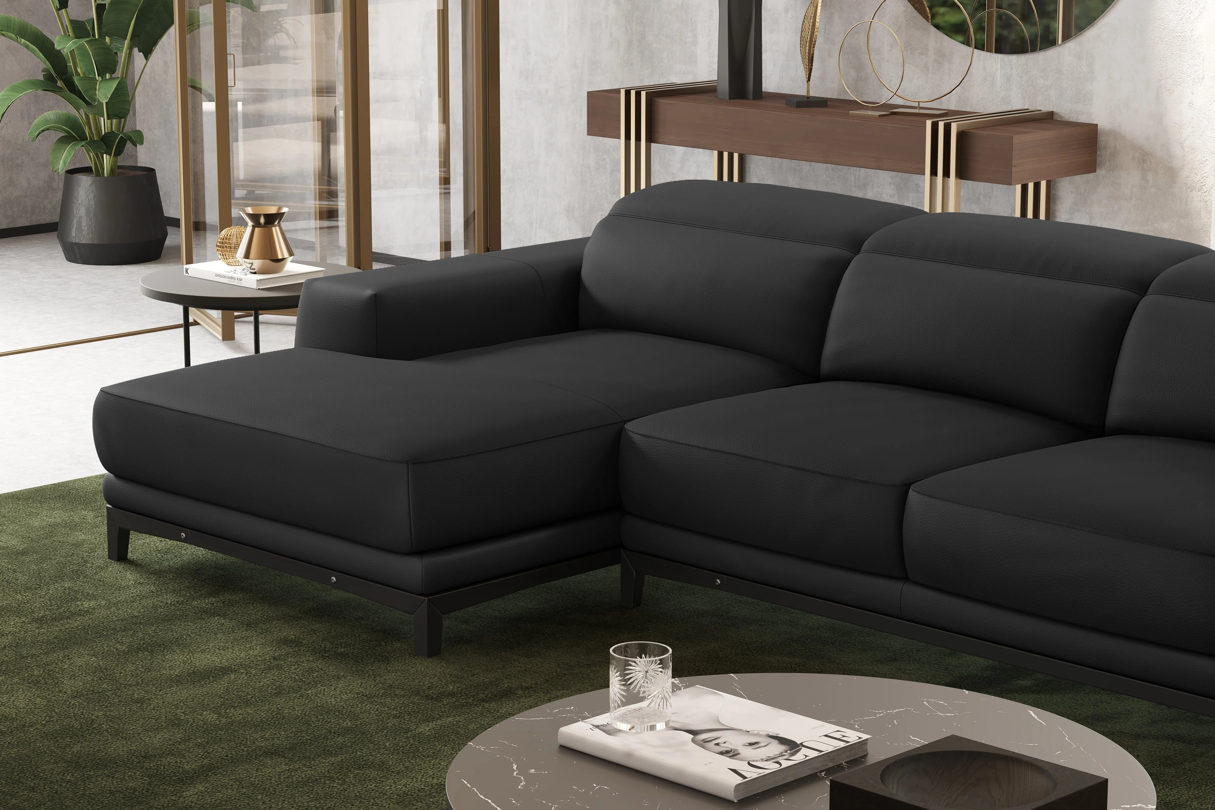 Valletta Leather Sectional Lounge - Image 92