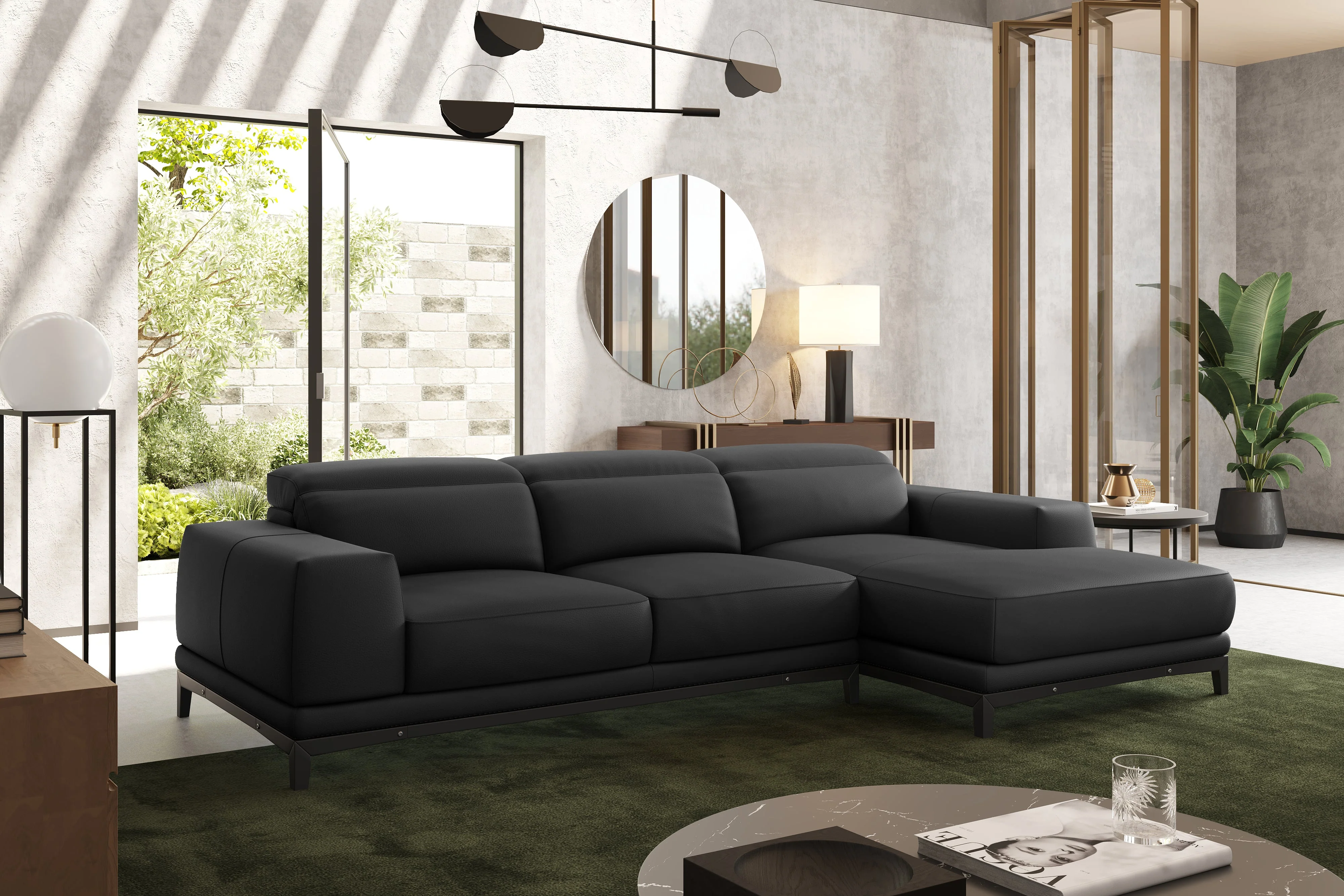 Valletta Leather Sectional Lounge - Image 98