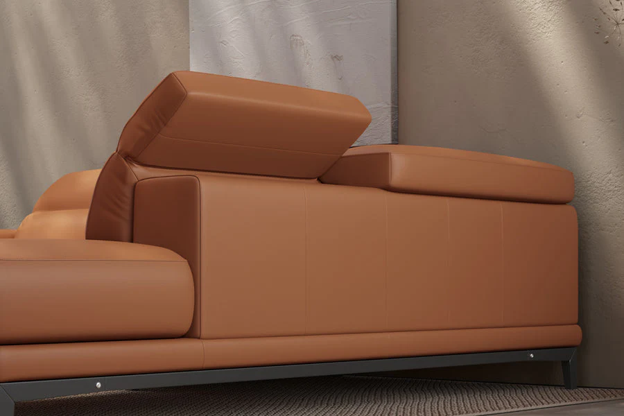 Valletta Leather Corner Sectional Lounge - Image 10